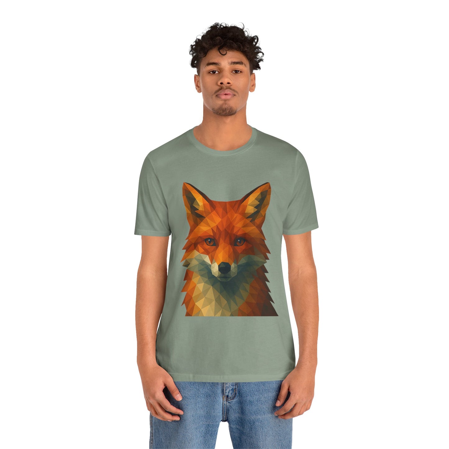 Geometric Fox T-Shirt – Polygon Animal Tee with Nature Vibes - WhimSpin - https://whimspin.com