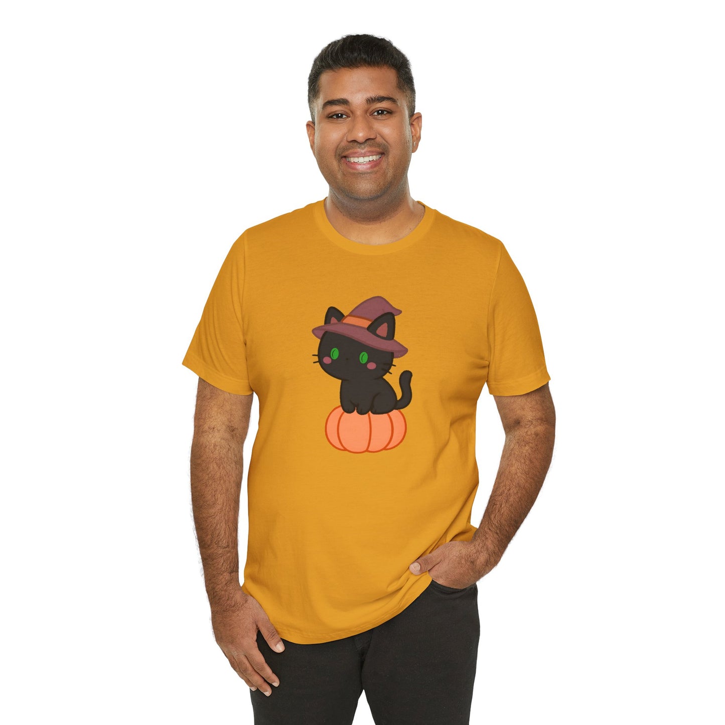 Halloween Cat Shirt – Cute Cat on a Pumpkin Graphic Tee