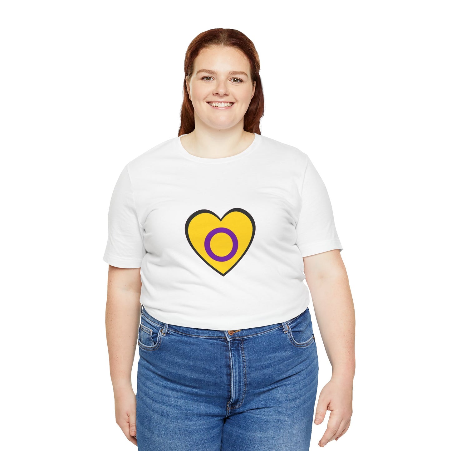 Intersex Pride Flag Heart T-Shirt – Minimalist LGBTQ+ Support Tee - WhimSpin - https://whimspin.com