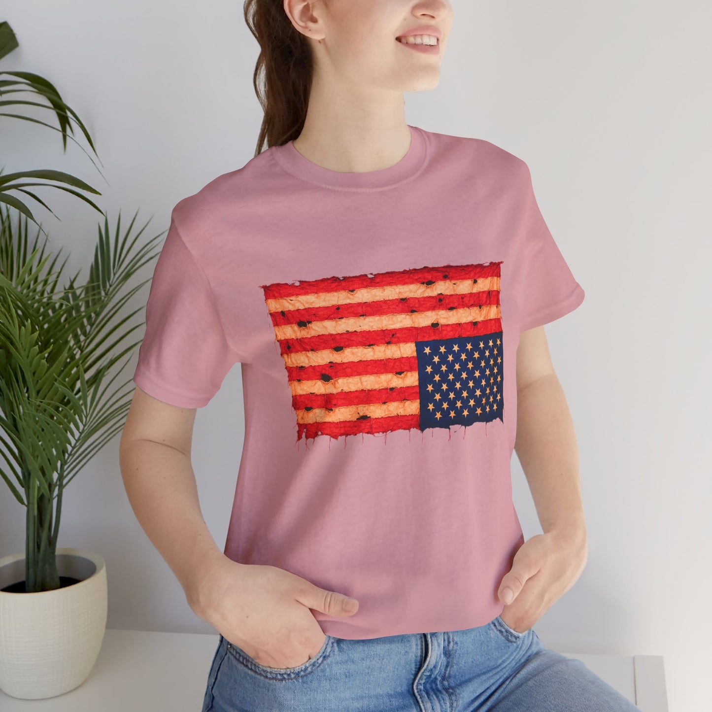 Inverted Flag Distress T-Shirt – Symbolic Upside Down Flag Design