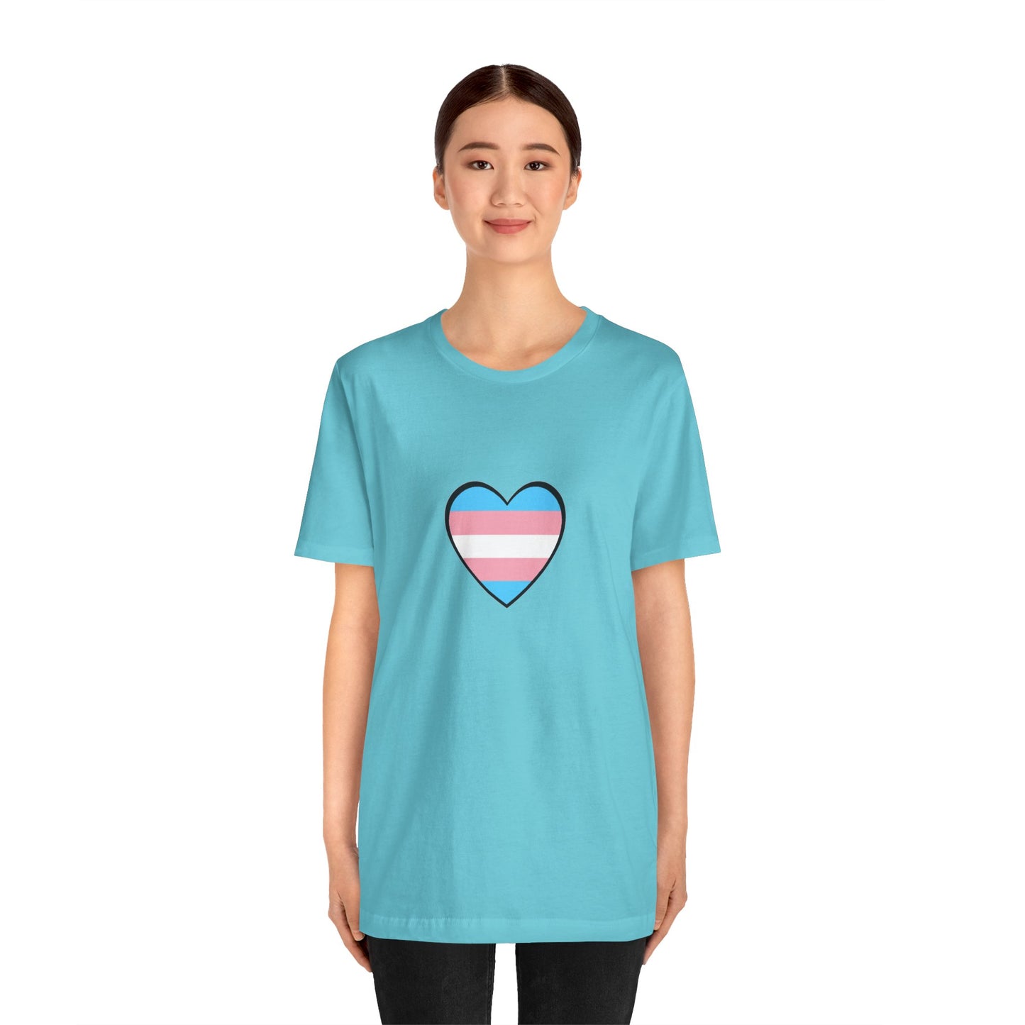 Transgender Flag Heart T-Shirt – LGBTQ+ Trans Flag Graphic Tee