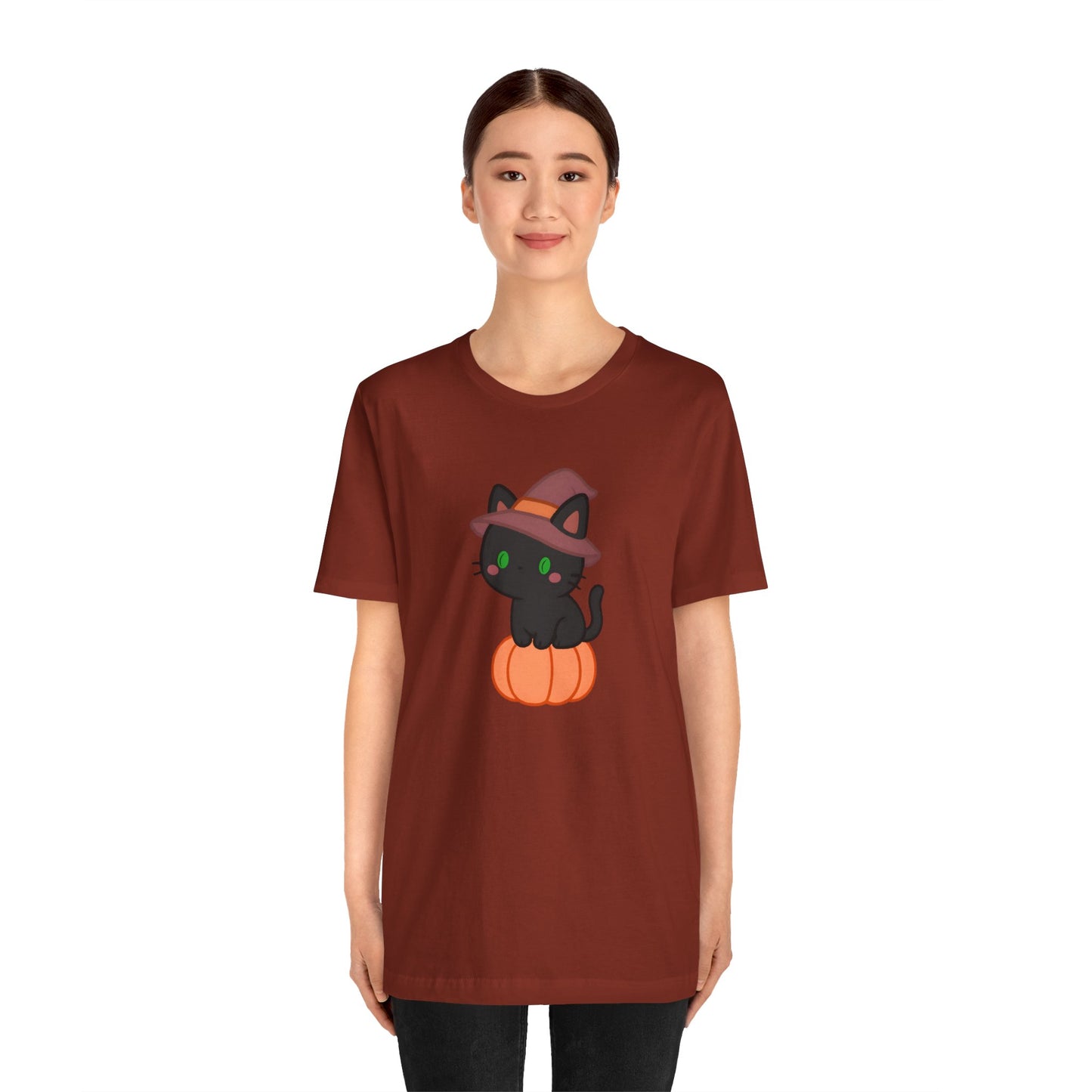 Halloween Cat Shirt – Cute Cat on a Pumpkin Graphic Tee