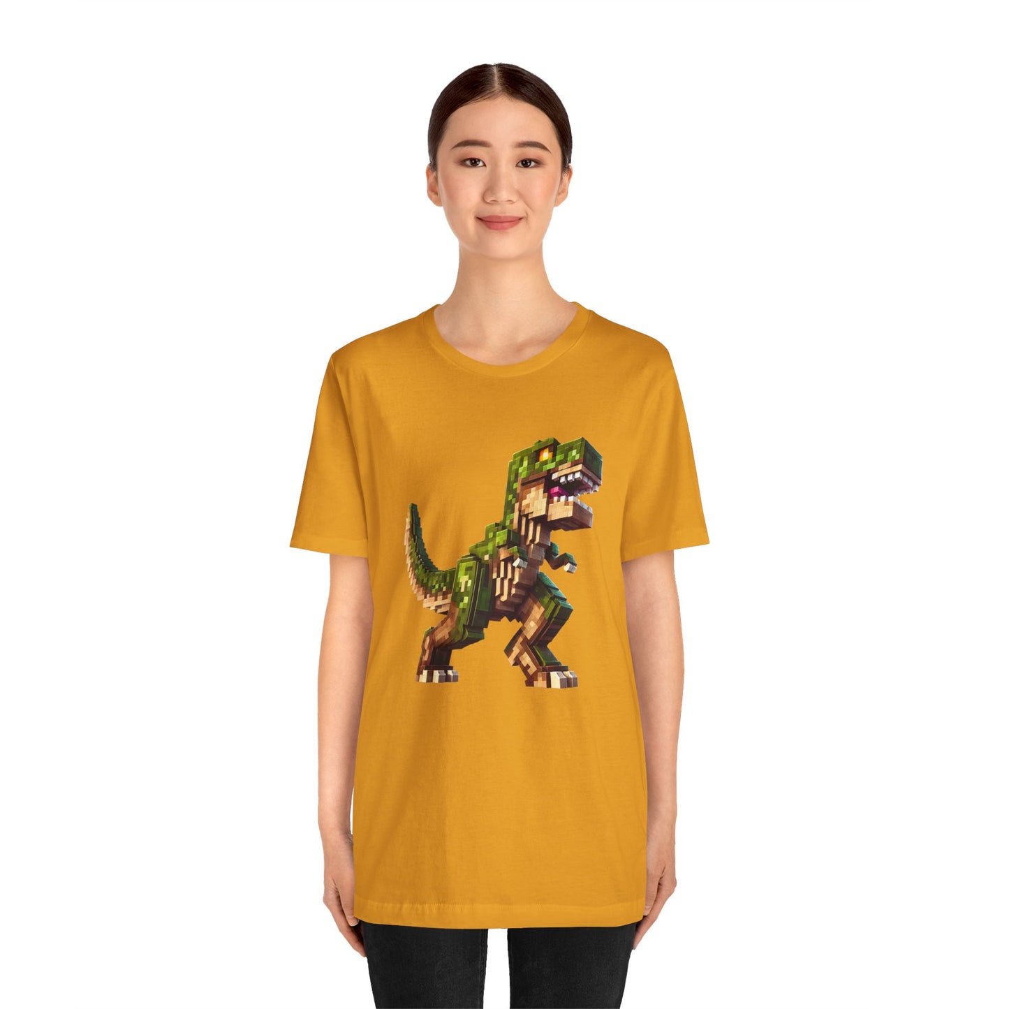 Pixel Dinosaur T-Shirt – Retro Dino Graphic Tee for Adults
