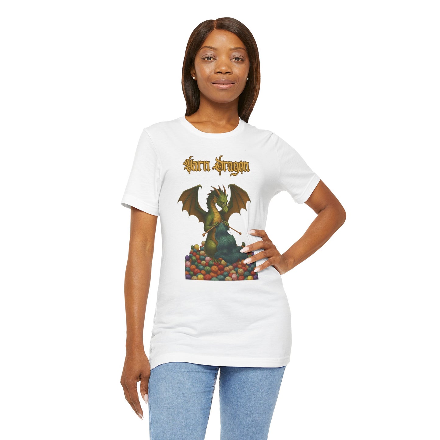Yarn Dragon T-Shirt – Funny Knitting Dragon Shirt for Yarn Lovers