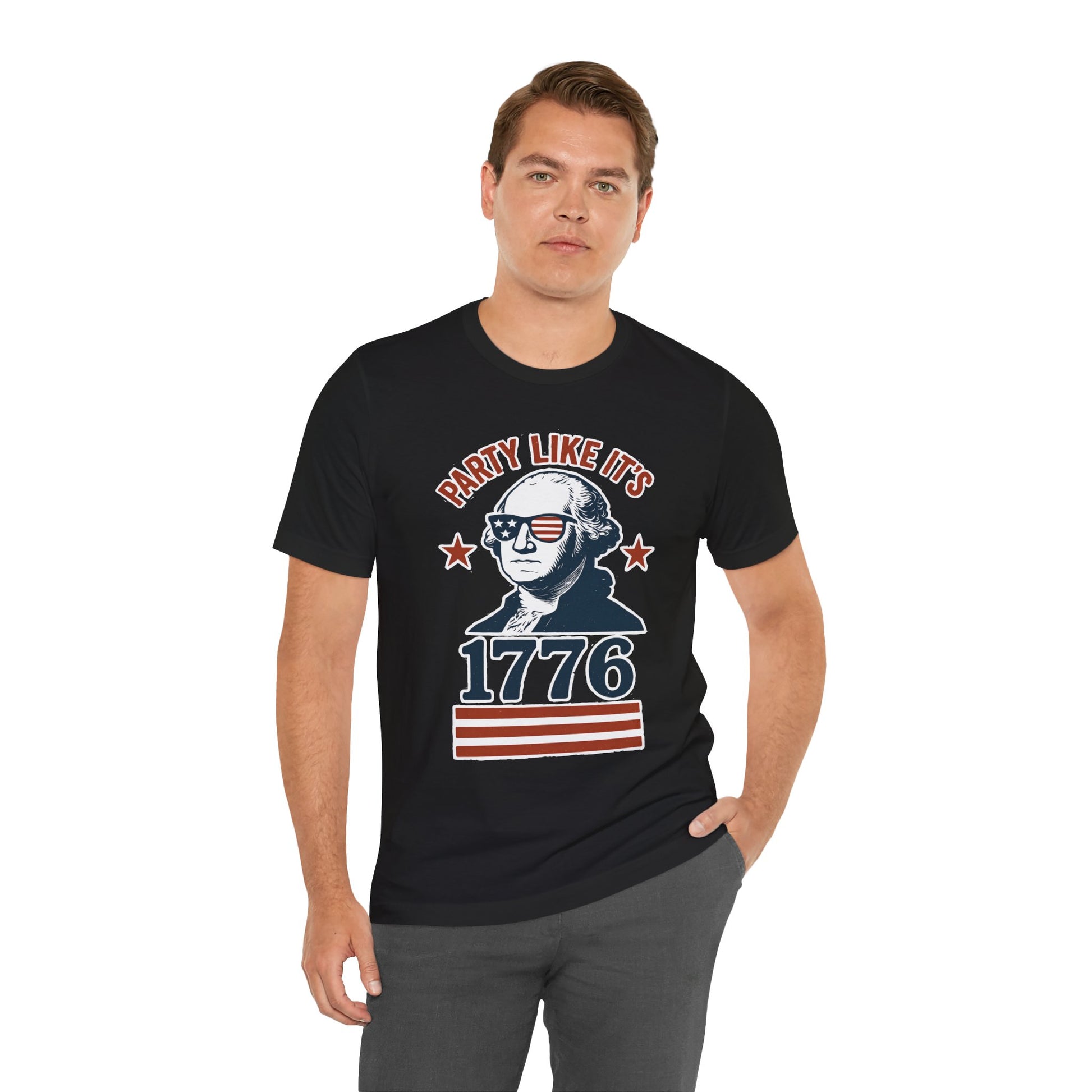 Party Like It's 1776 T-Shirt – Funny 4th of July Tee with George Washington Graphic - WhimSpin - https://whimspin.com