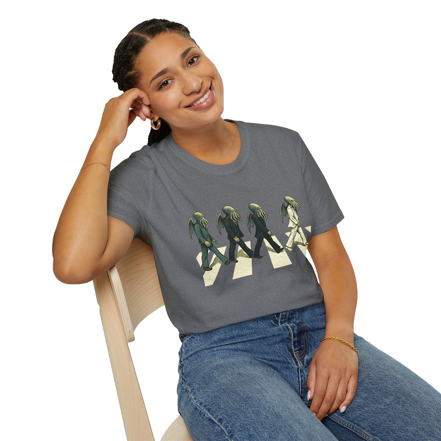 Cthulhu Crossing T-Shirt – Beatles Abbey Road Parody Tee | WhimSpin - WhimSpin - https://whimspin.com