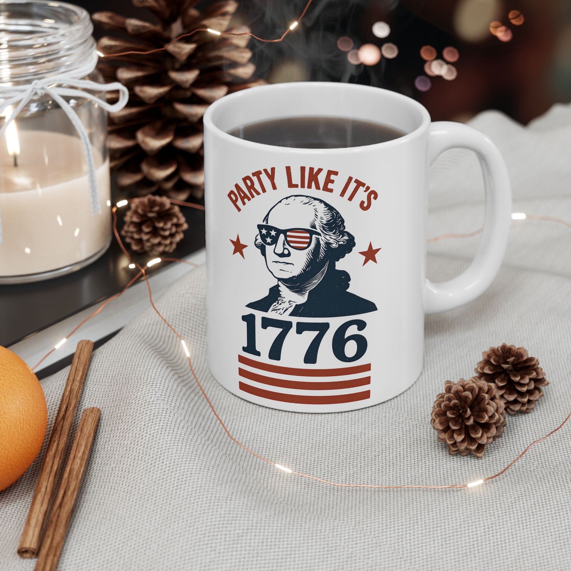 Founding Father Fun Mug – Patriotic Coffee Cup with Retro Vibes 11oz & 15oz - WhimSpin - https://whimspin.com