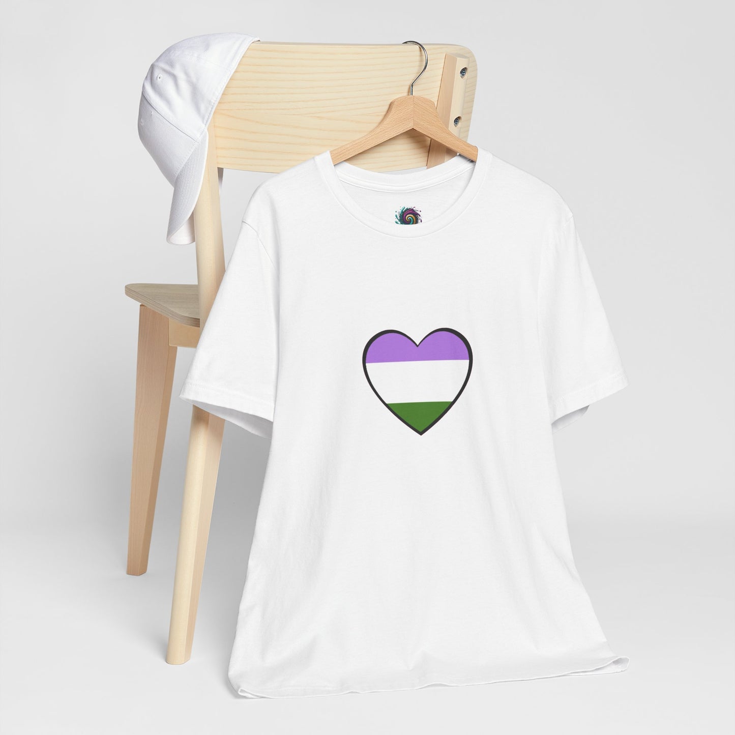 Genderqueer Flag Heart T-Shirt – Unisex LGBTQ+ Graphic Tee