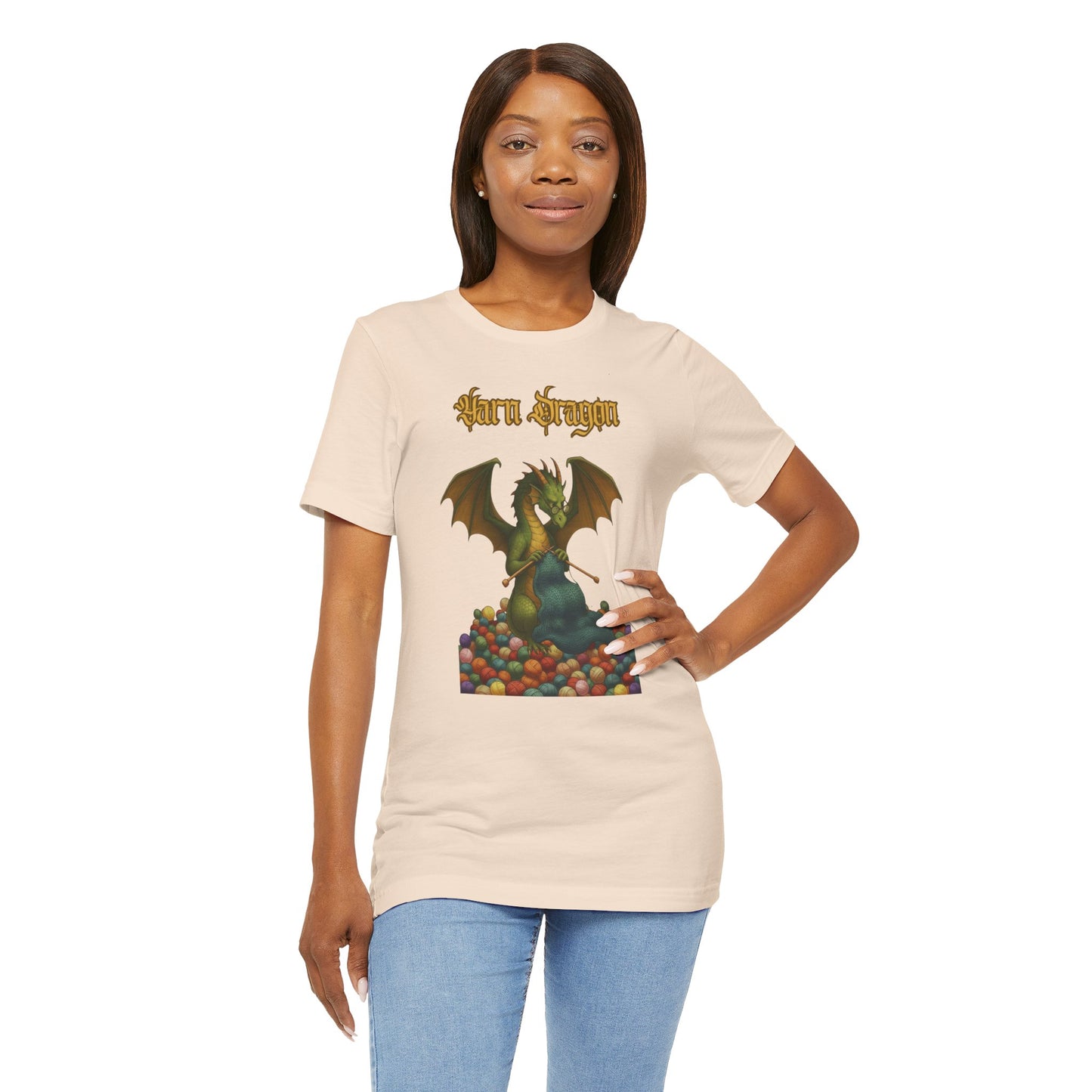 Yarn Dragon T-Shirt – Funny Knitting Dragon Shirt for Yarn Lovers