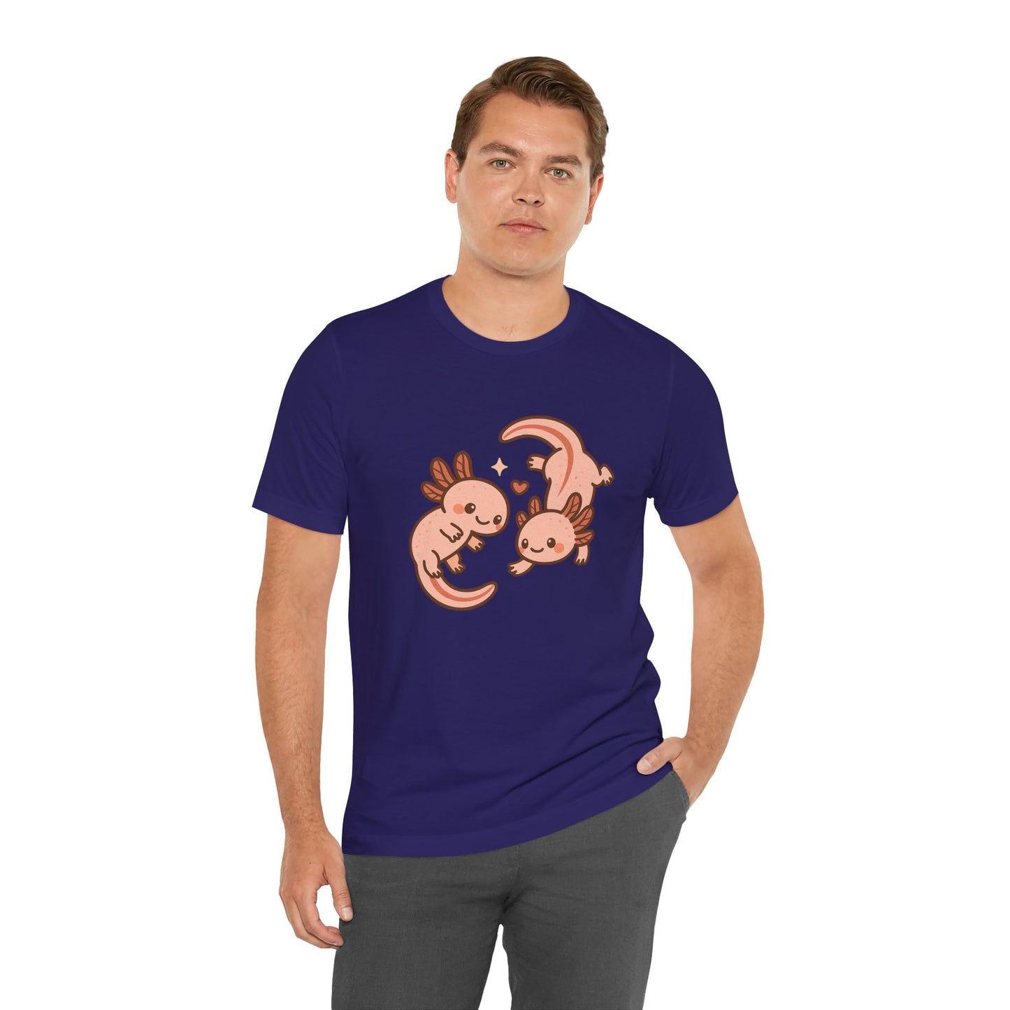 Kawaii Axolotl T-Shirt – Cute Tee with Smiling Axolotls - WhimSpin - https://whimspin.com