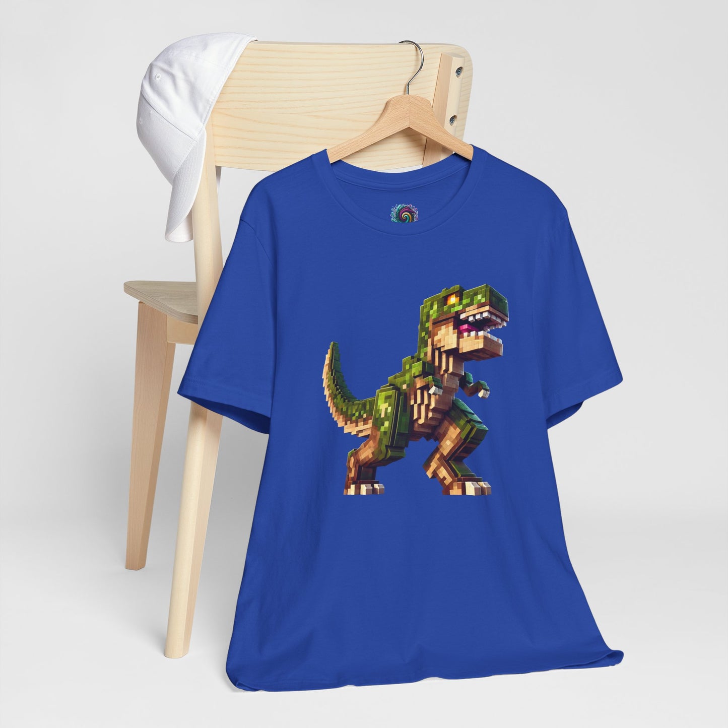 Pixel Dinosaur T-Shirt – Retro Dino Graphic Tee for Adults