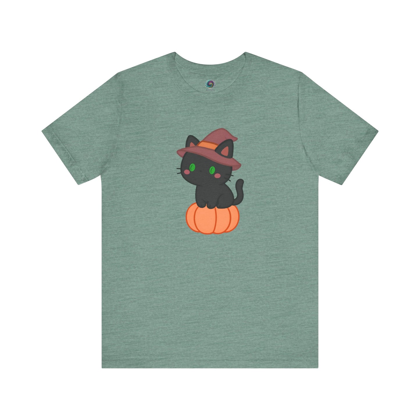 Halloween Cat Shirt – Cute Cat on a Pumpkin Graphic Tee