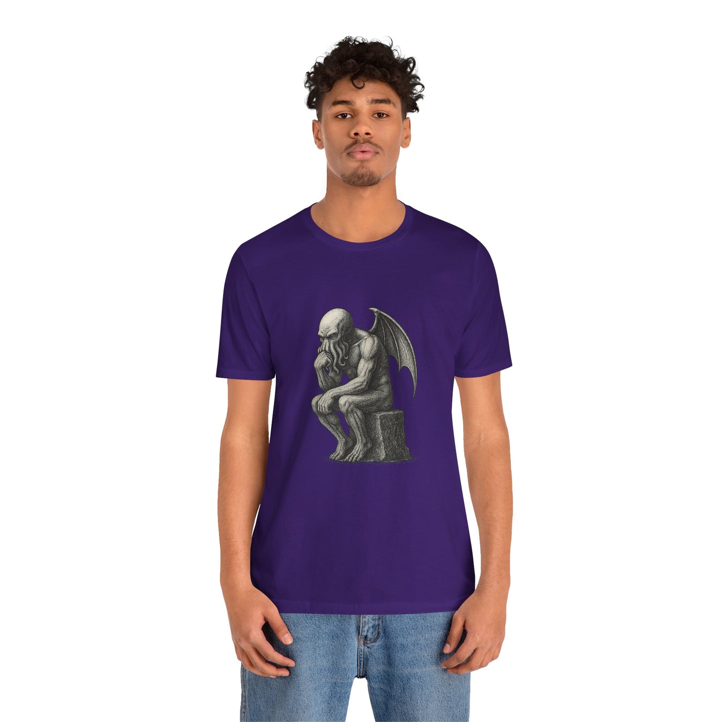 Cthulhu The Thinker Tee – Lovecraftian Parody Shirt