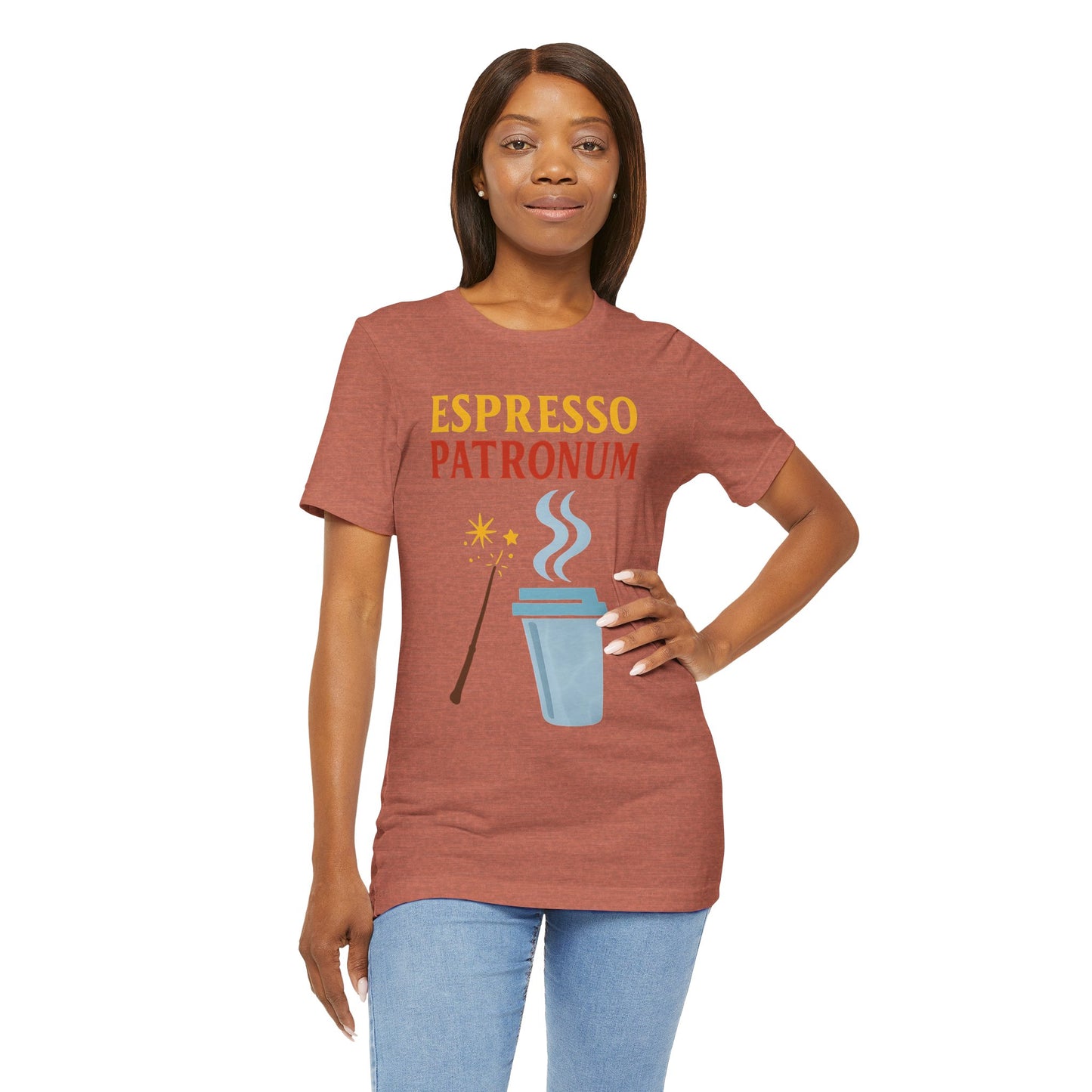 Espresso Patronum T-Shirt – Funny Coffee & Wizard Parody Tee