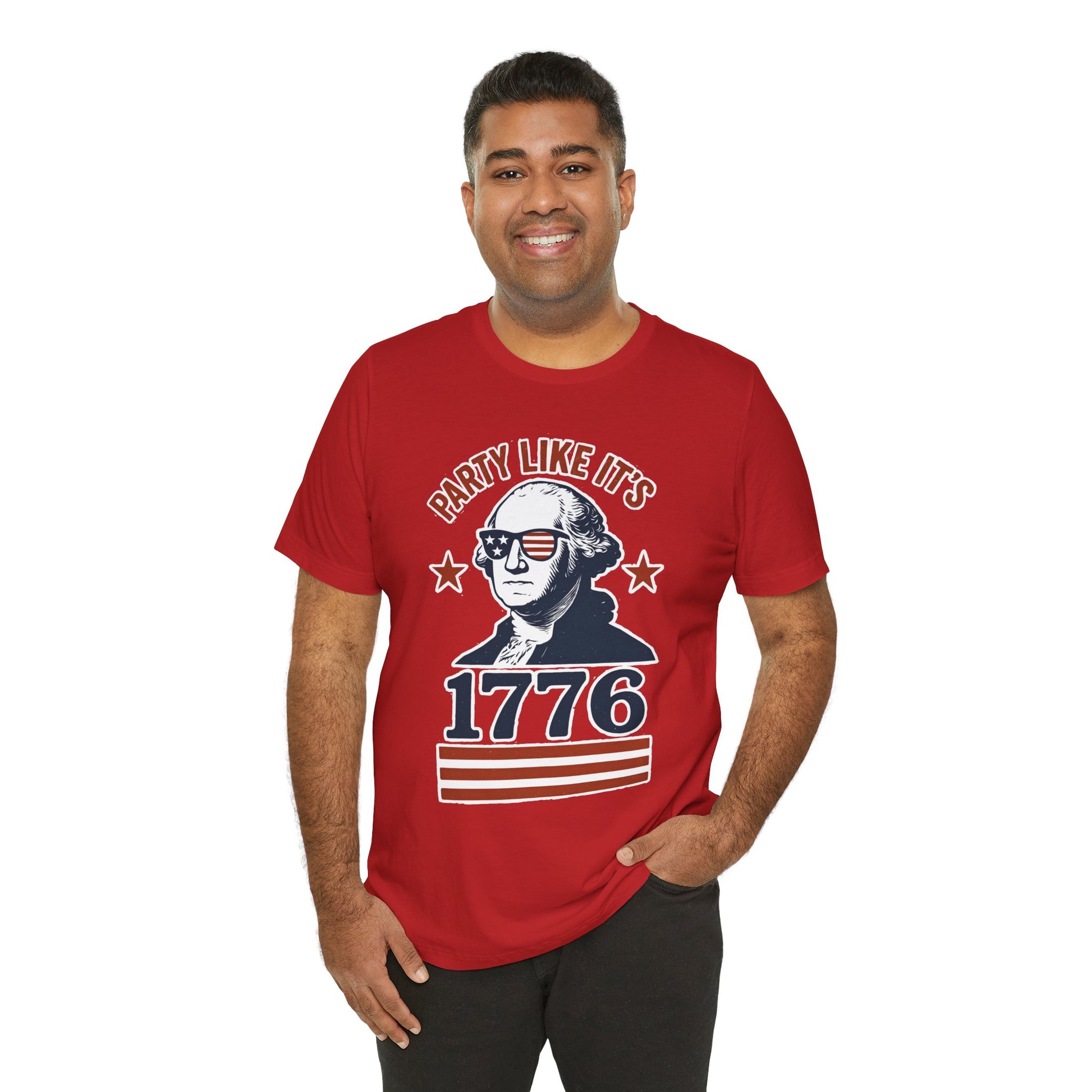 Party Like It's 1776 T-Shirt – Funny 4th of July Tee with George Washington Graphic - WhimSpin - https://whimspin.com