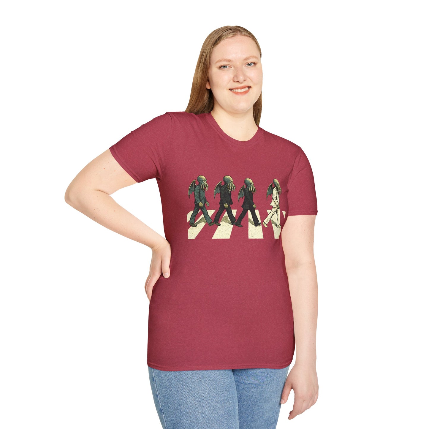 Cthulhu Crossing T-Shirt – Beatles Abbey Road Parody Tee | WhimSpin - WhimSpin - https://whimspin.com