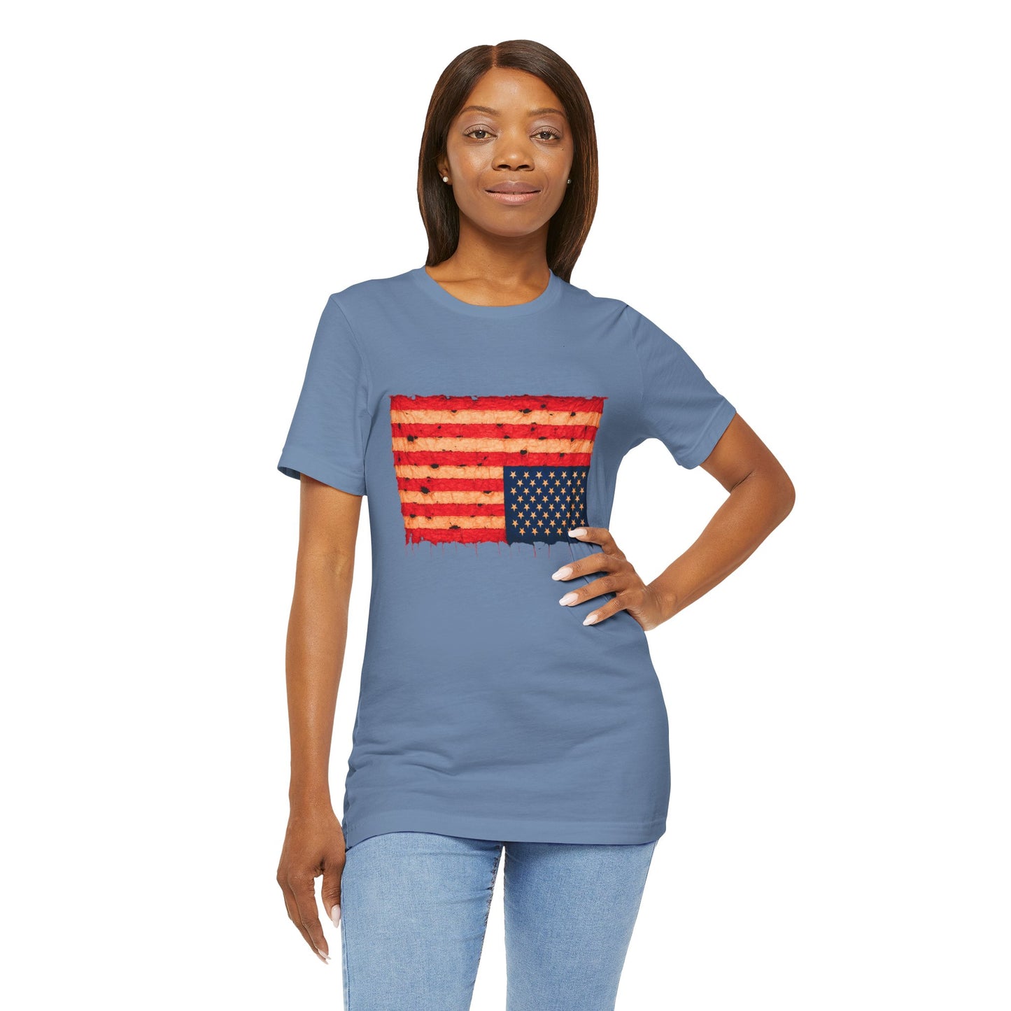 Inverted Flag Distress T-Shirt – Symbolic Upside Down Flag Design