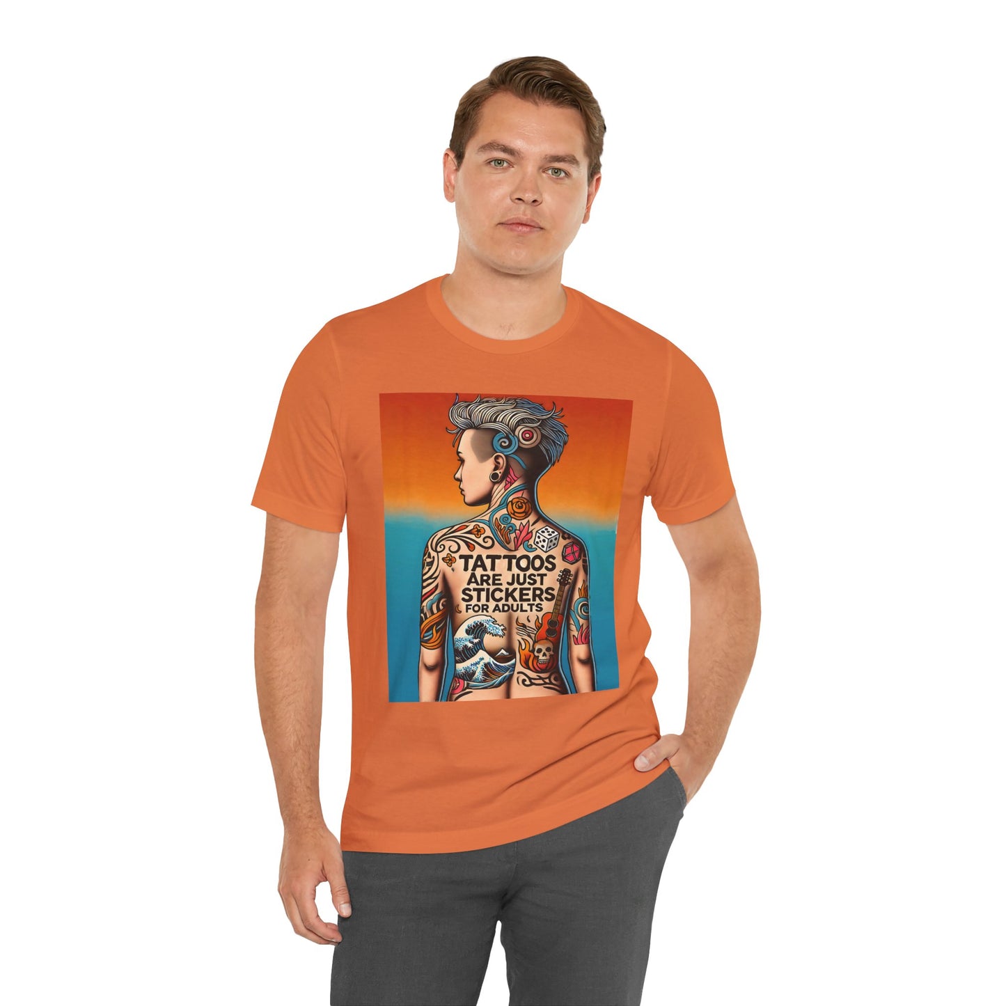 Tattoos Are Just Stickers for Adults T-Shirt – Funny Tattoo Lover Graphic Tee - WhimSpin - https://whimspin.com