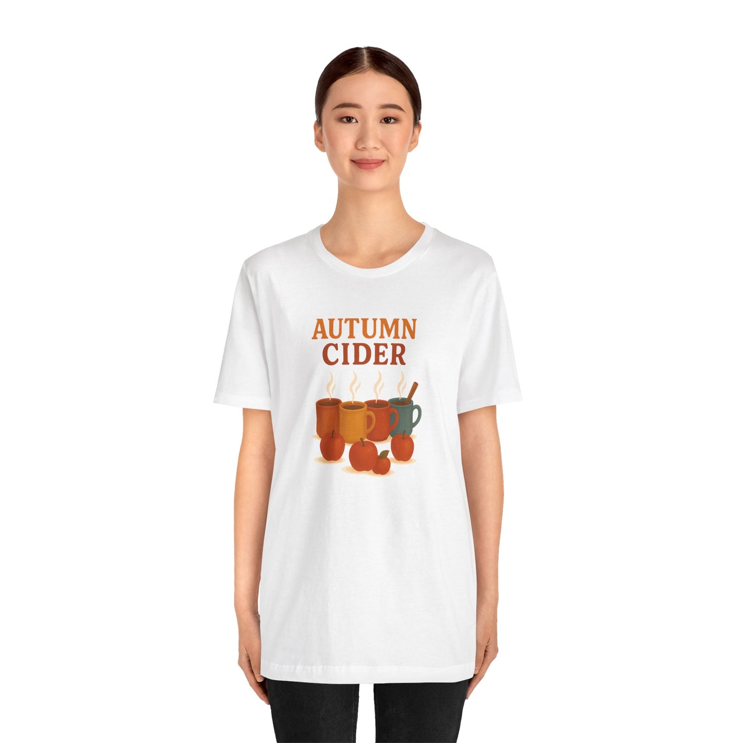 Autumn Cider T-Shirt – Cozy Fall Graphic Tee with Steaming Mugs
