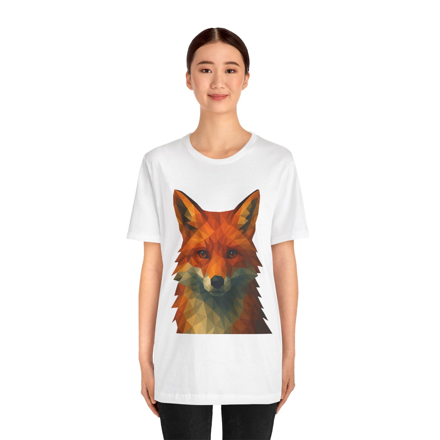 Geometric Fox T-Shirt – Polygon Animal Tee with Nature Vibes - WhimSpin - https://whimspin.com