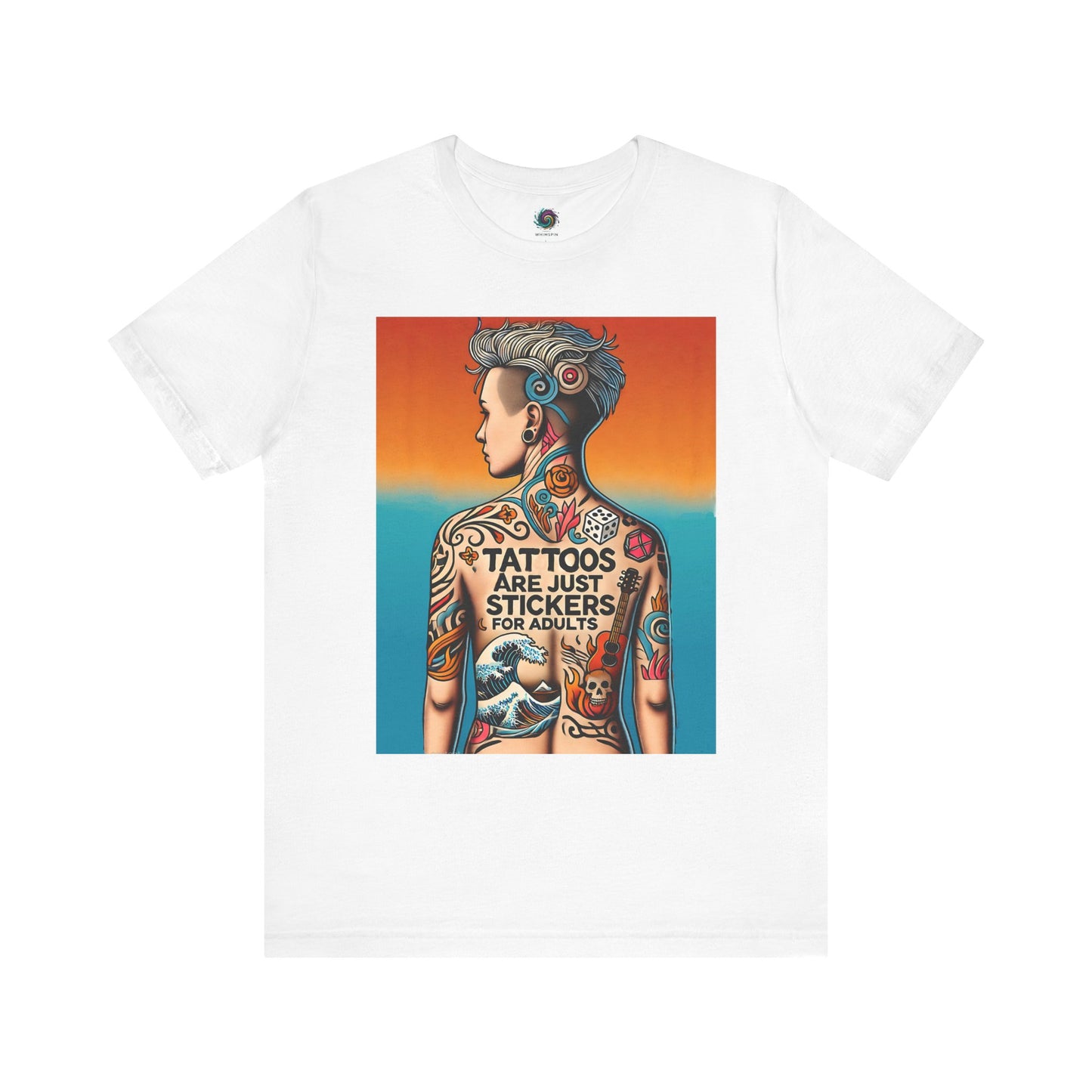 Tattoos Are Just Stickers for Adults T-Shirt – Funny Tattoo Lover Graphic Tee - WhimSpin - https://whimspin.com