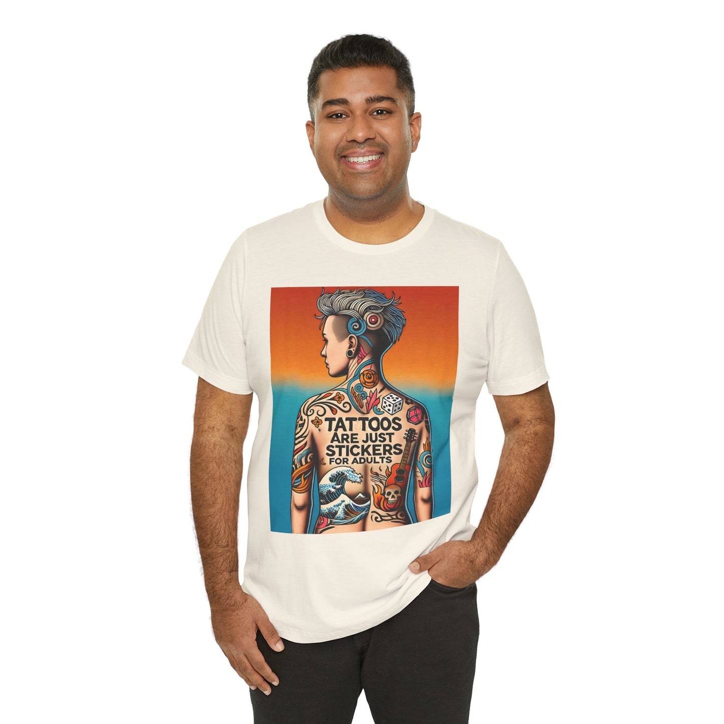 Tattoos Are Just Stickers for Adults T-Shirt – Funny Tattoo Lover Graphic Tee - WhimSpin - https://whimspin.com