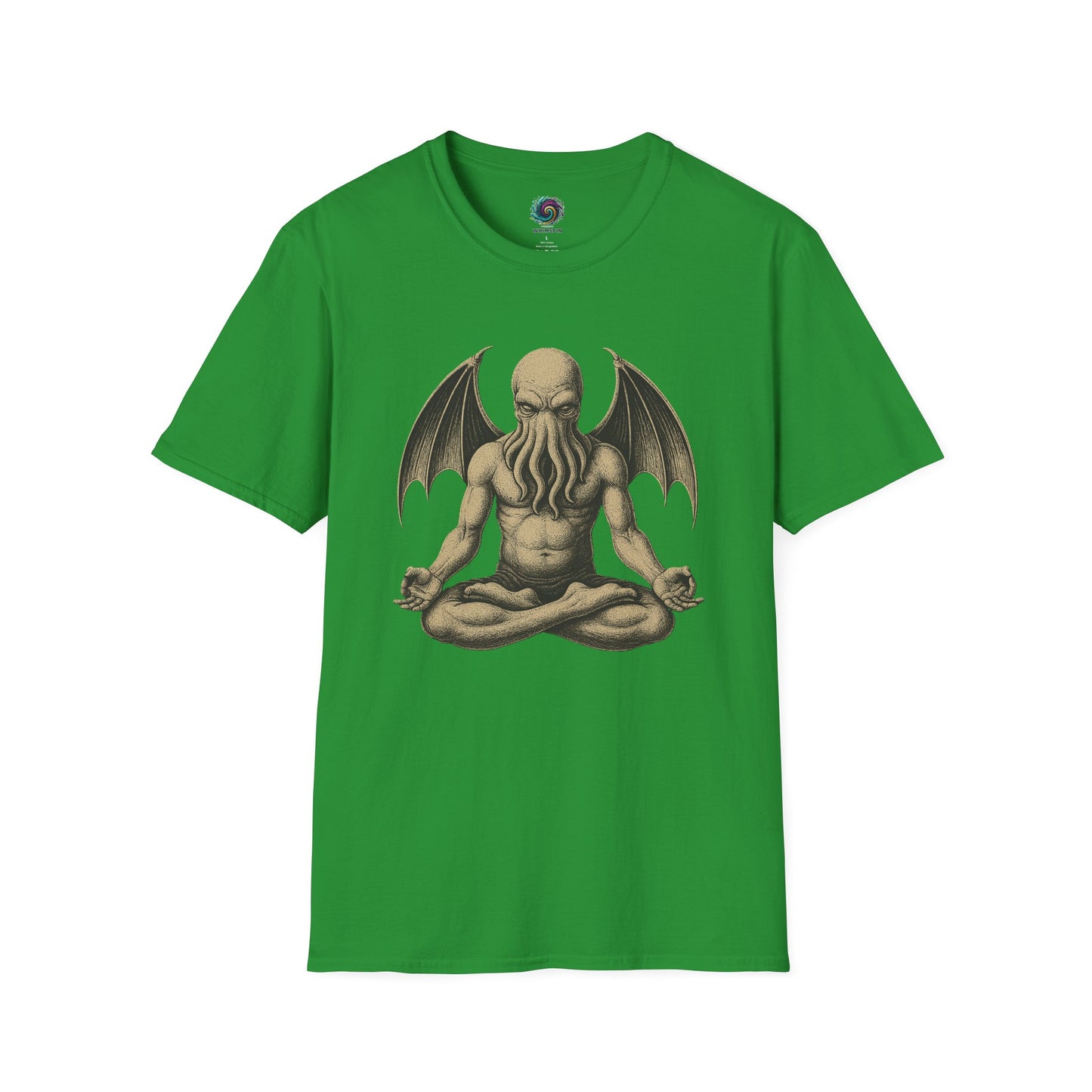 Meditating Cthulhu T-Shirt – Unisex Mythos Tee for Sci-Fi & Festival Fans - WhimSpin - https://whimspin.com