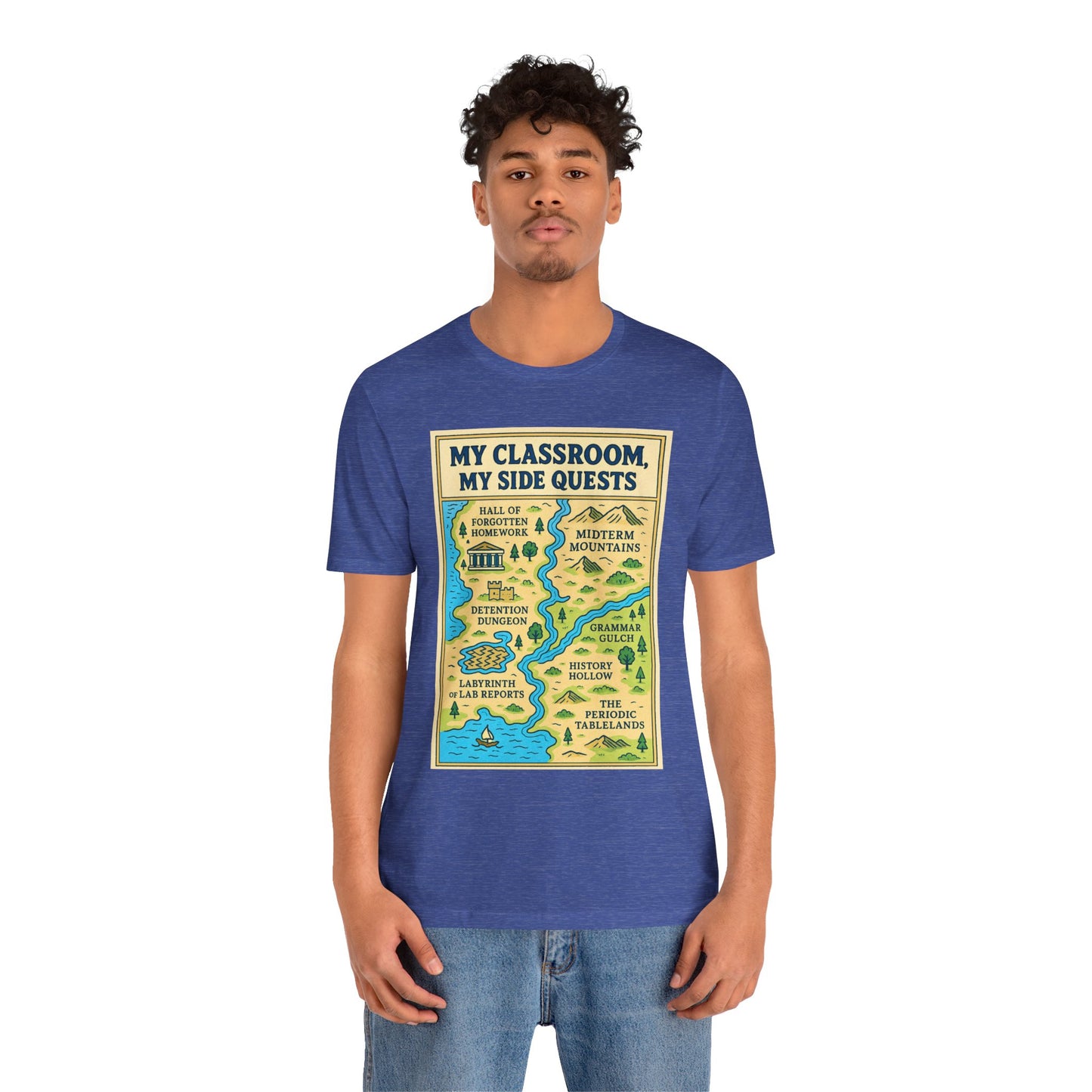 My Classroom, My Side Quests T-Shirt – RPG Map Tee for Teachers