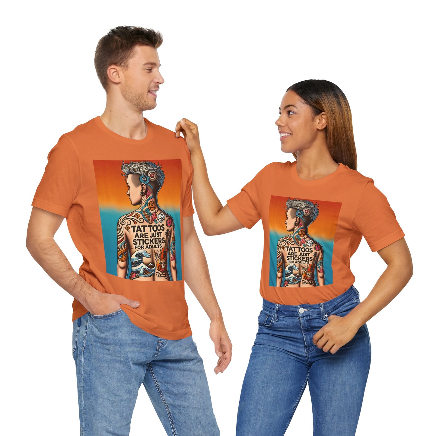 Tattoos Are Just Stickers for Adults T-Shirt – Funny Tattoo Lover Graphic Tee - WhimSpin - https://whimspin.com