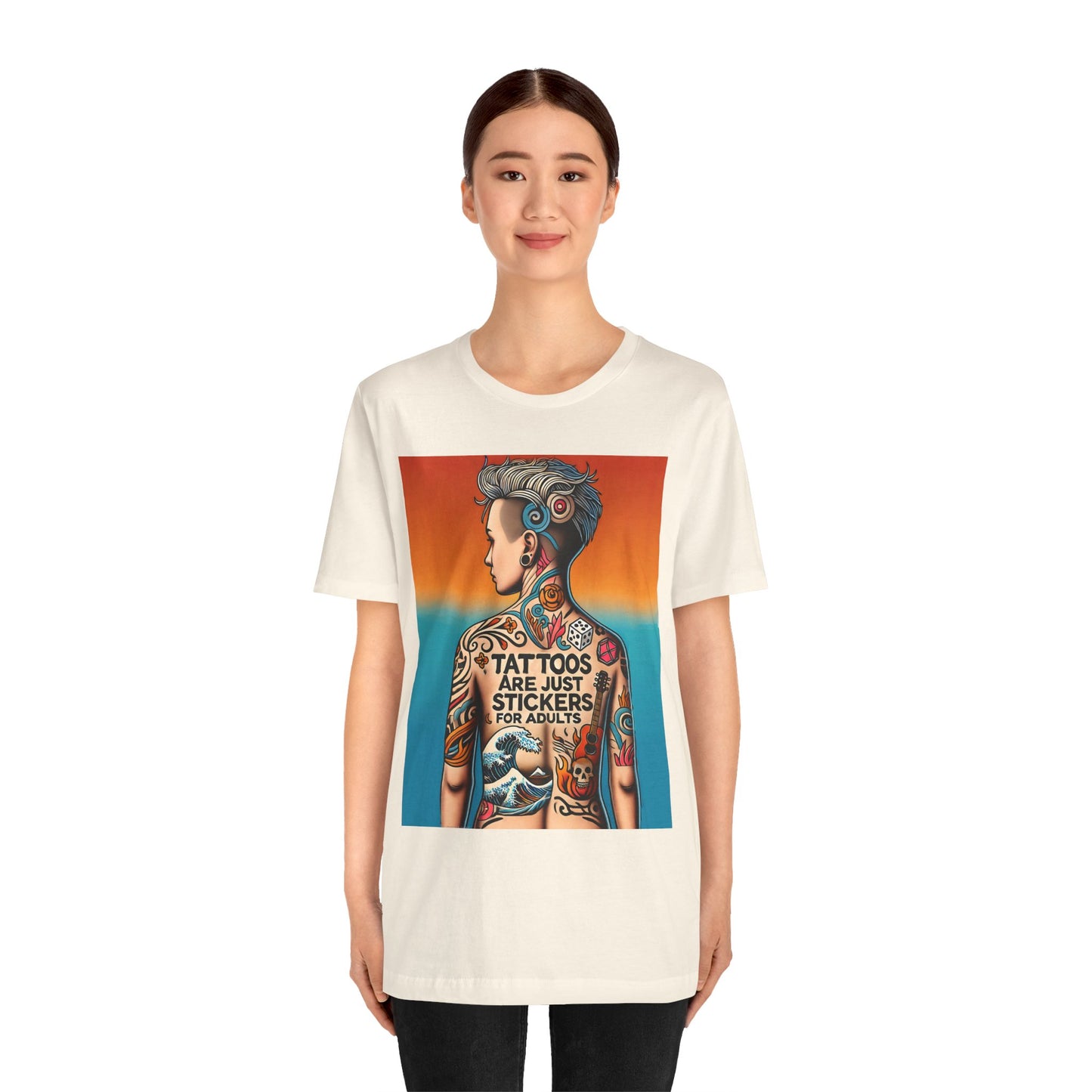 Tattoos Are Just Stickers for Adults T-Shirt – Funny Tattoo Lover Graphic Tee - WhimSpin - https://whimspin.com