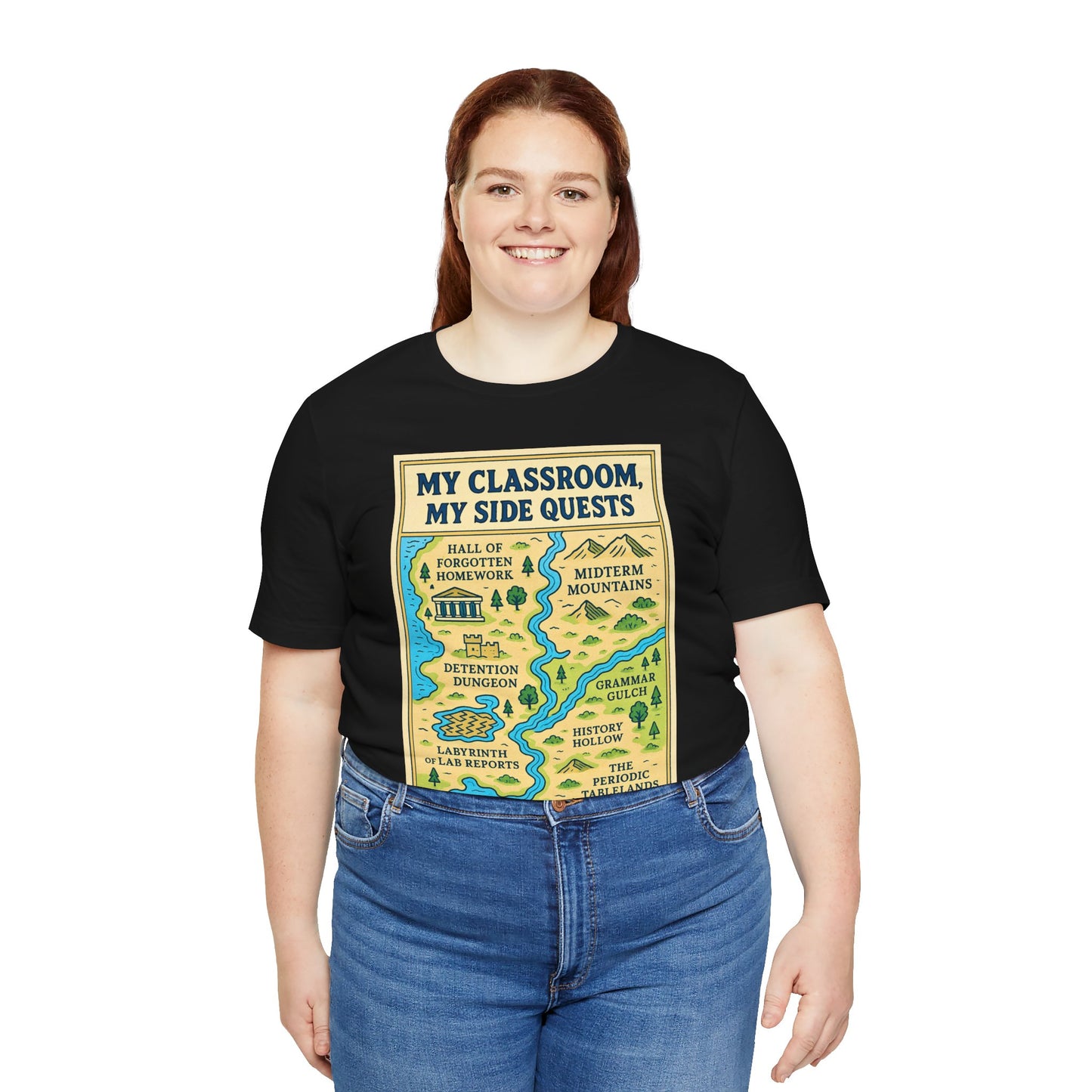 My Classroom, My Side Quests T-Shirt – RPG Map Tee for Teachers