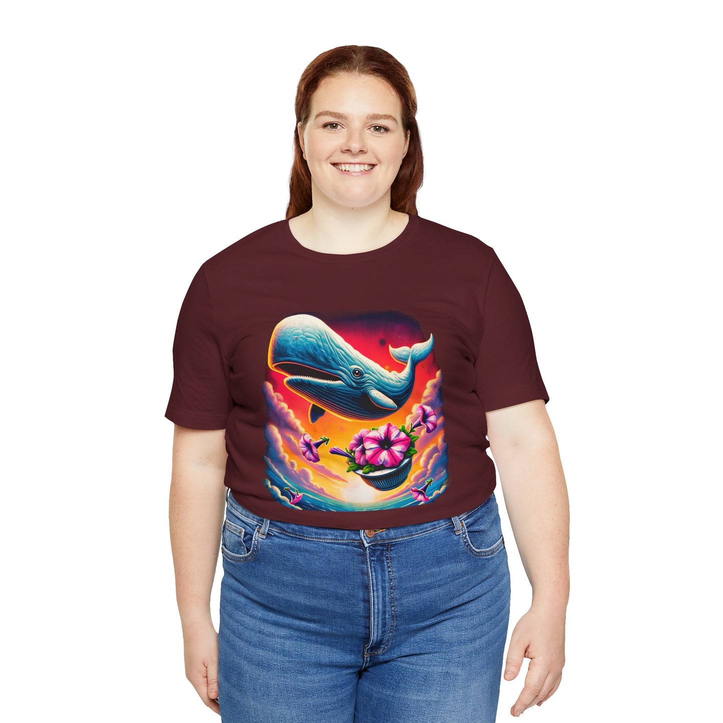 "Oh No, Not Again" Petunias and Whale Funny TShirt – Unisex Tee