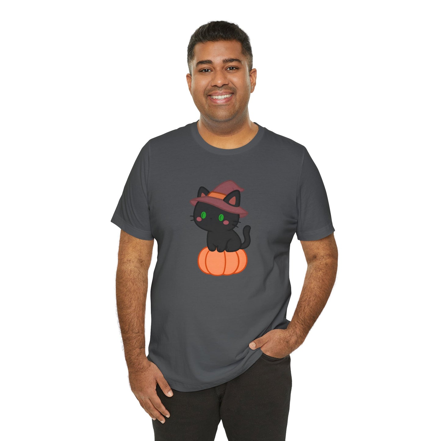 Halloween Cat Shirt – Cute Cat on a Pumpkin Graphic Tee