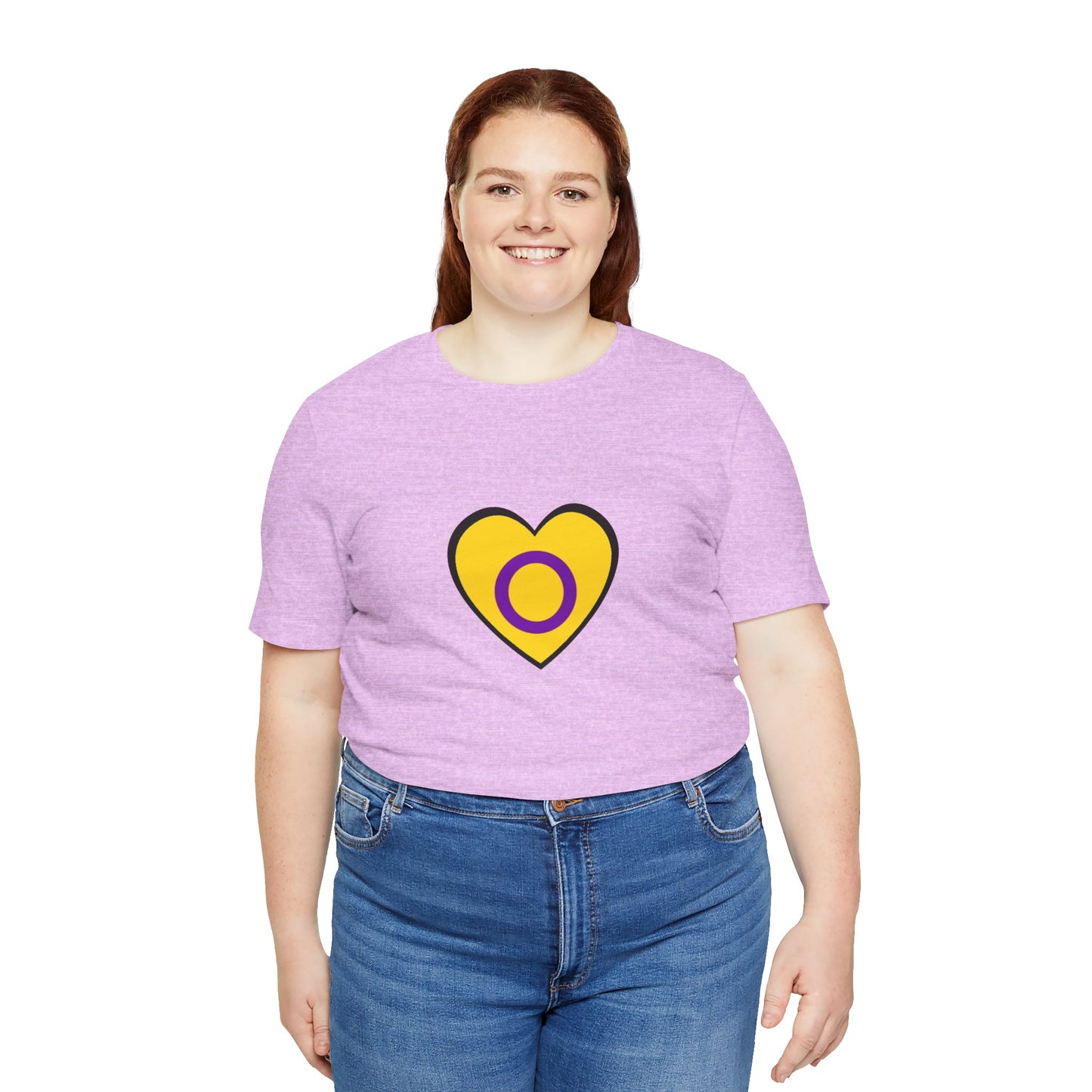 Intersex Pride Flag Heart T-Shirt – Minimalist LGBTQ+ Support Tee - WhimSpin - https://whimspin.com