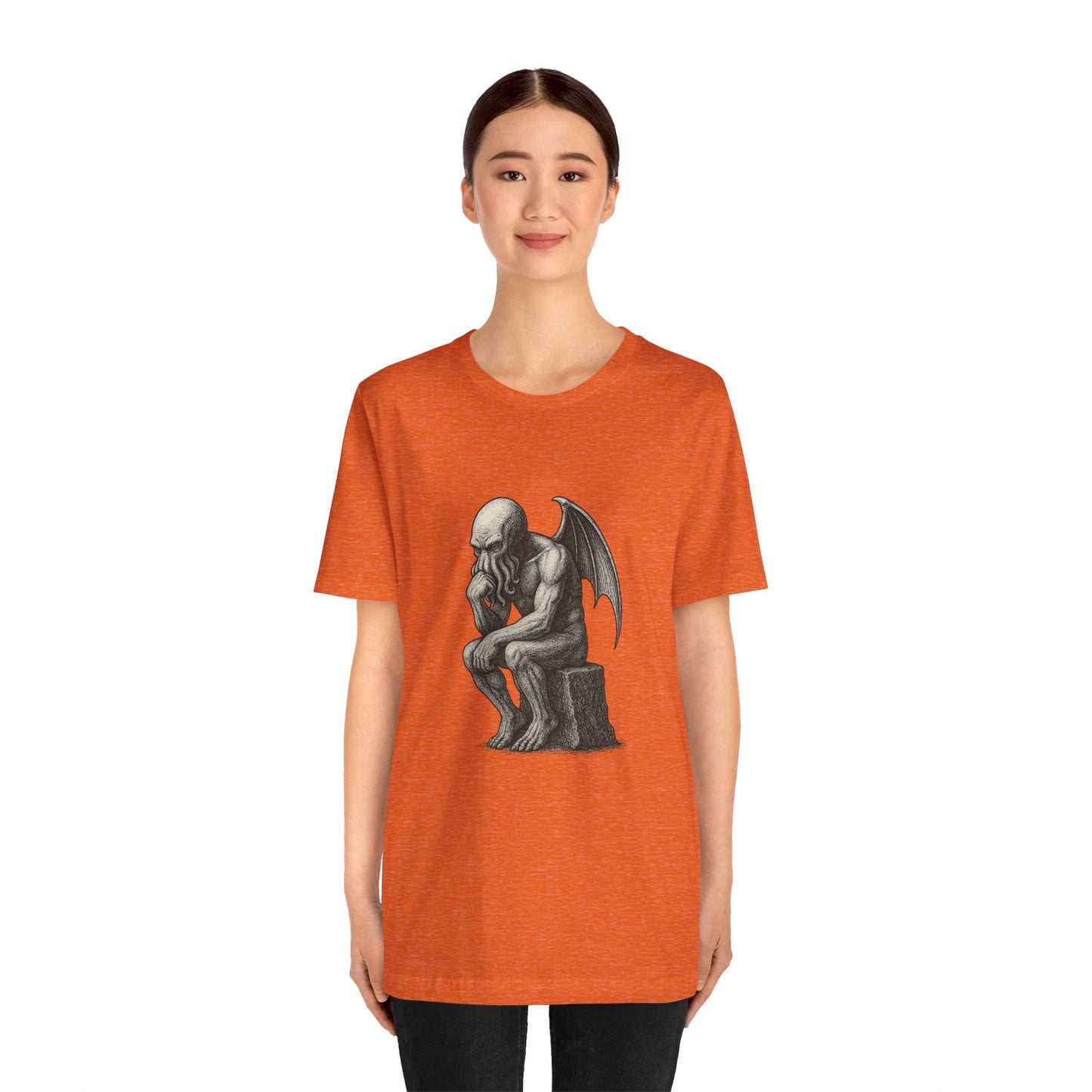 Cthulhu The Thinker Tee – Lovecraftian Parody Shirt