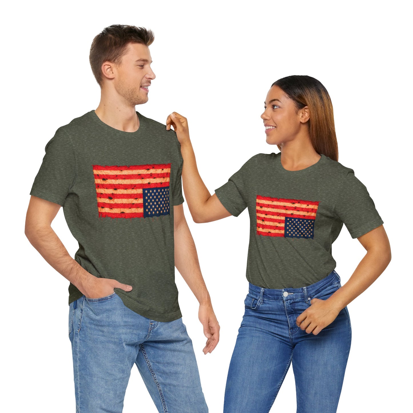 Inverted Flag Distress T-Shirt – Symbolic Upside Down Flag Design