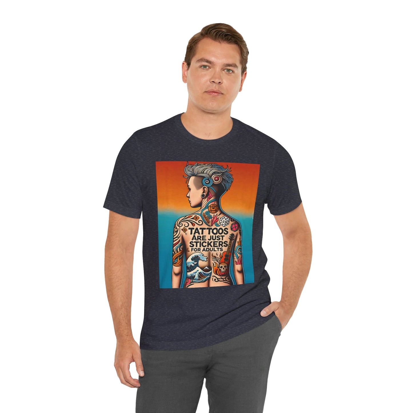 Tattoos Are Just Stickers for Adults T-Shirt – Funny Tattoo Lover Graphic Tee - WhimSpin - https://whimspin.com