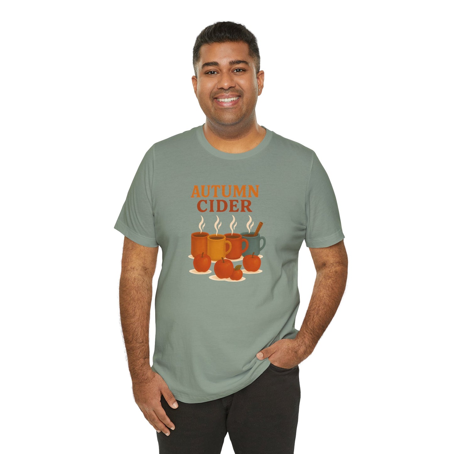 Autumn Cider T-Shirt – Cozy Fall Graphic Tee with Steaming Mugs
