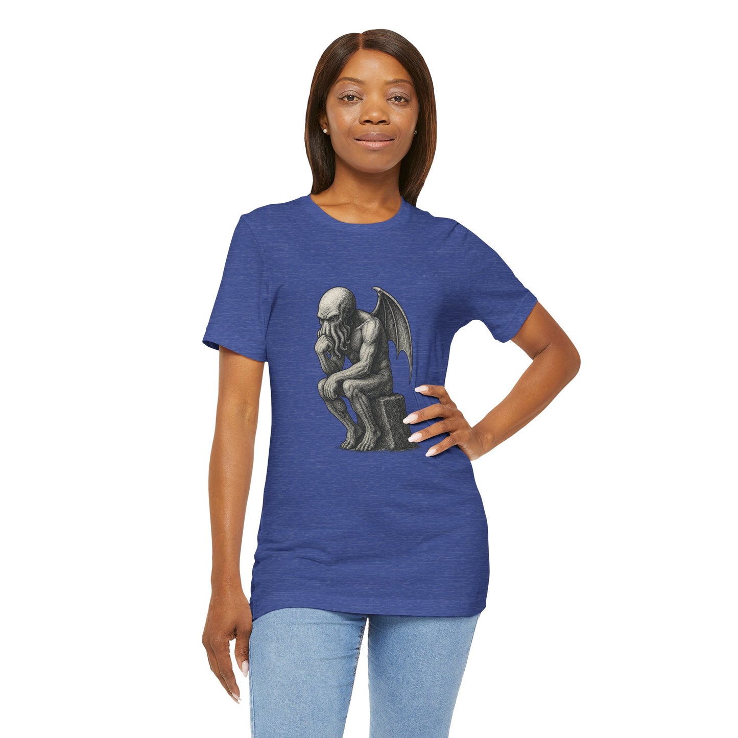Cthulhu The Thinker Tee – Lovecraftian Parody Shirt