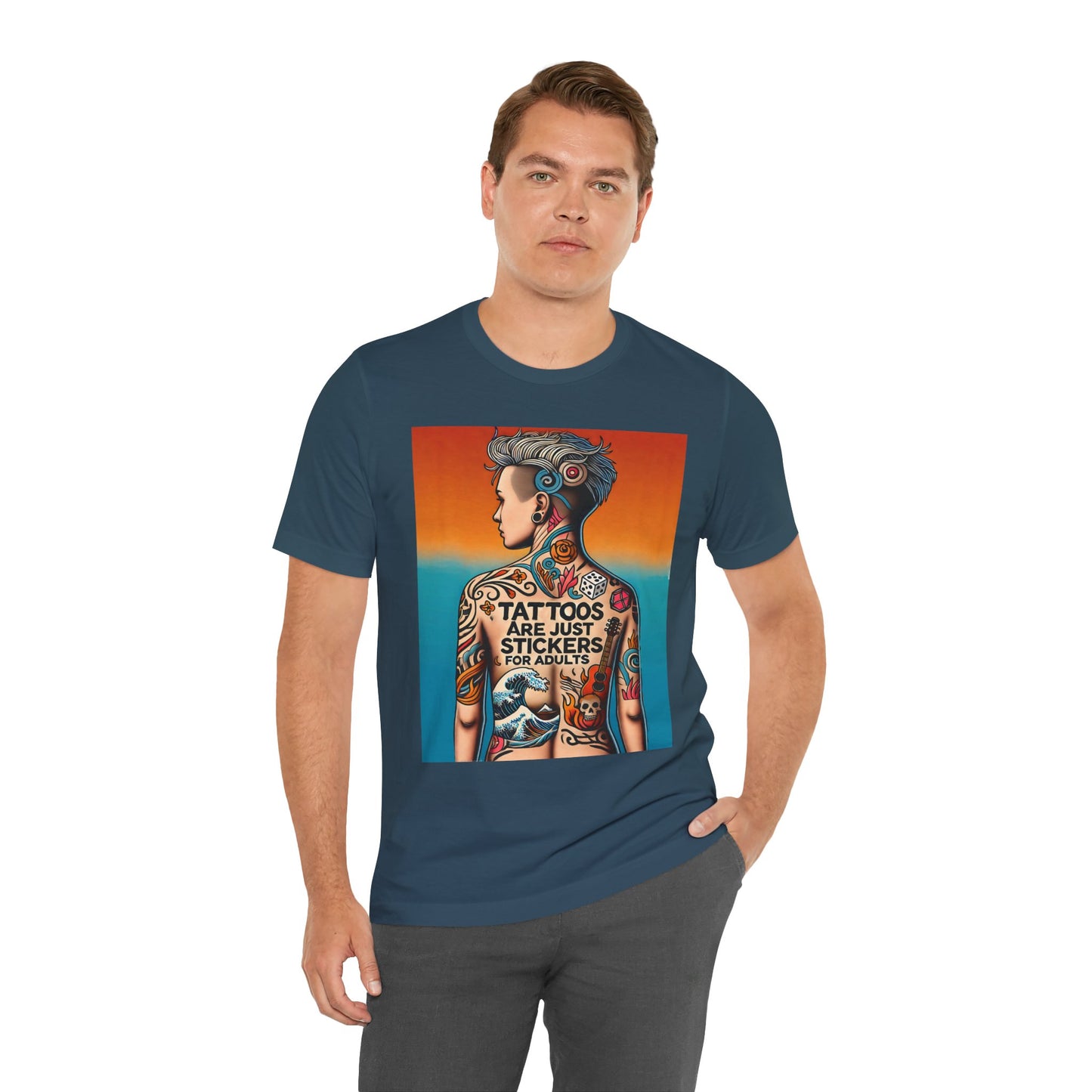 Tattoos Are Just Stickers for Adults T-Shirt – Funny Tattoo Lover Graphic Tee - WhimSpin - https://whimspin.com