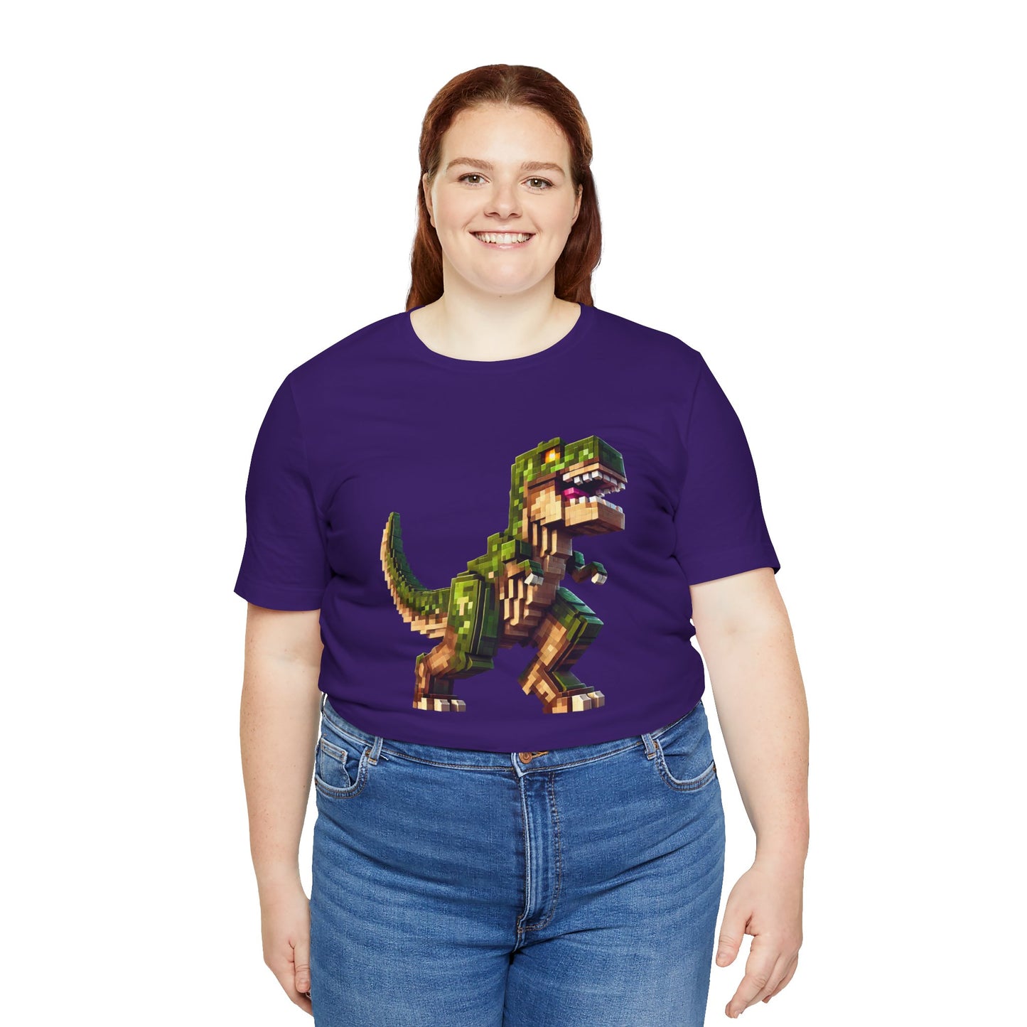 Pixel Dinosaur T-Shirt – Retro Dino Graphic Tee for Adults