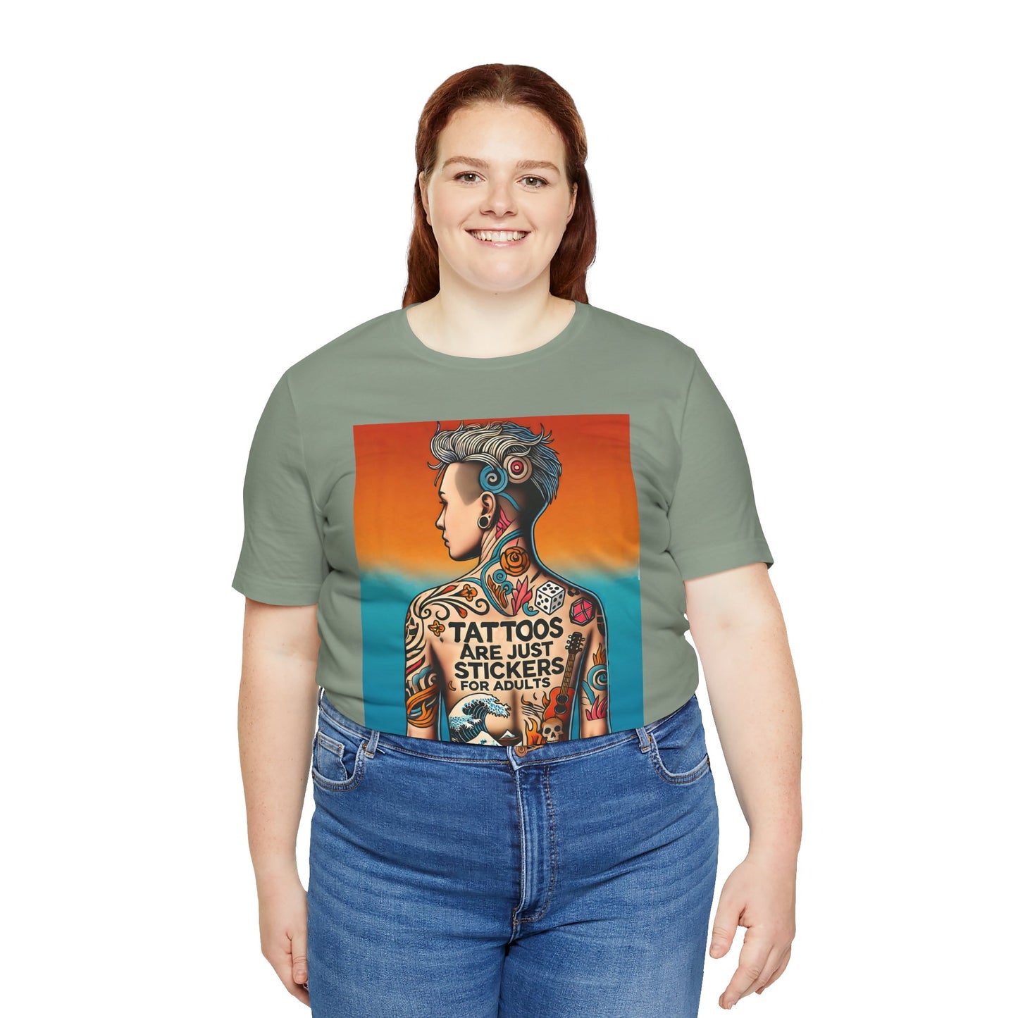 Tattoos Are Just Stickers for Adults T-Shirt – Funny Tattoo Lover Graphic Tee - WhimSpin - https://whimspin.com
