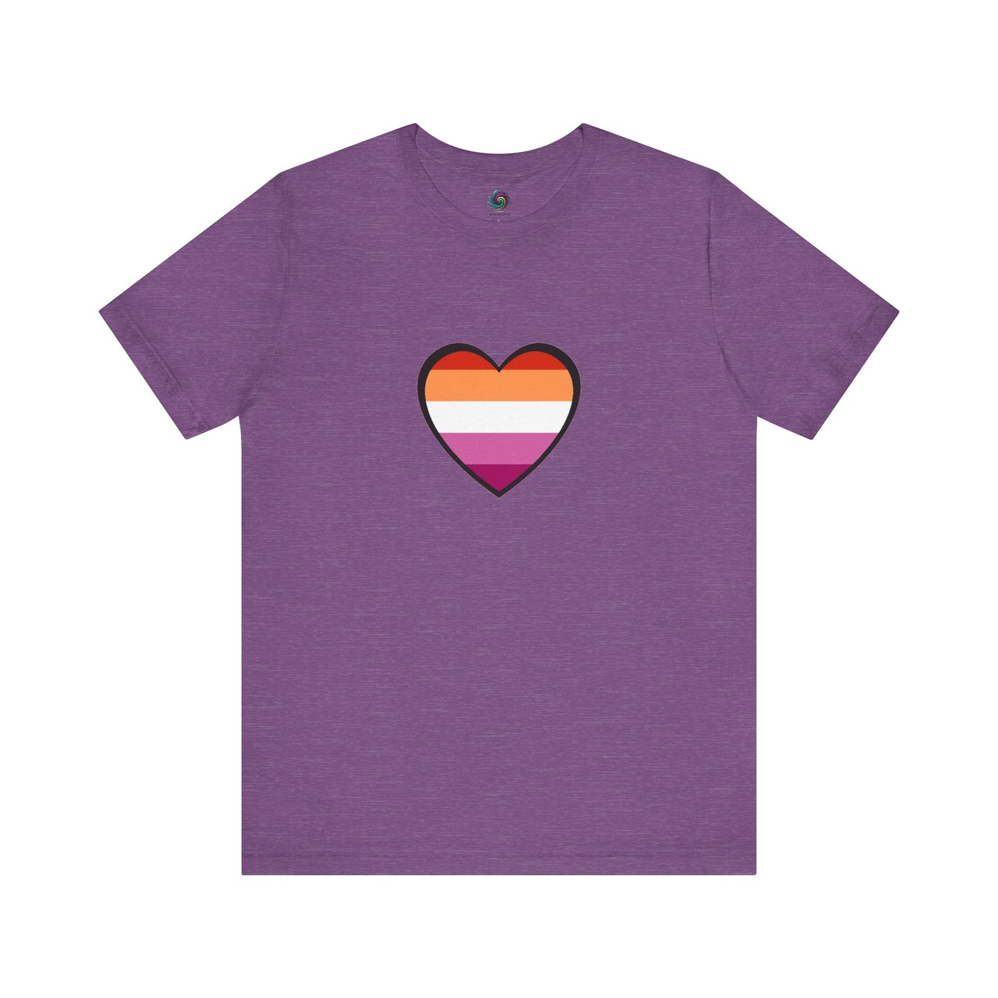 Lesbian Pride Flag Heart T-Shirt – Bold LGBTQ+ Graphic Tee - WhimSpin - https://whimspin.com