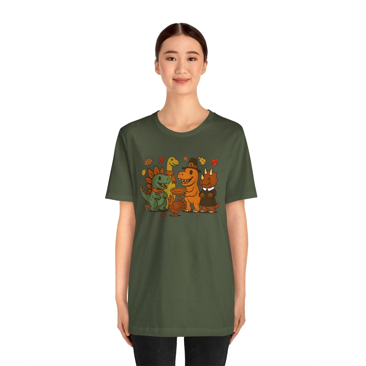 Thanksgiving Dinosaur T-Shirt – Funny Dino Thanksgiving Tee