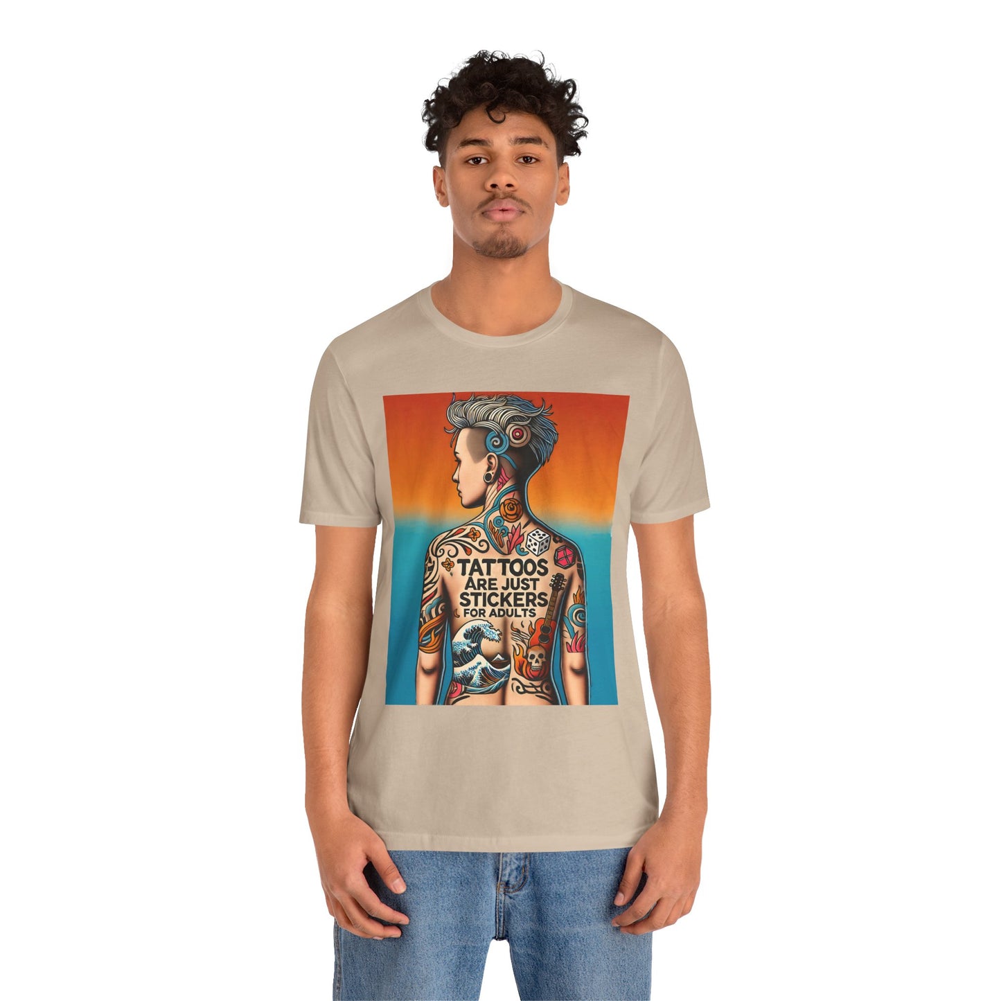 Tattoos Are Just Stickers for Adults T-Shirt – Funny Tattoo Lover Graphic Tee - WhimSpin - https://whimspin.com
