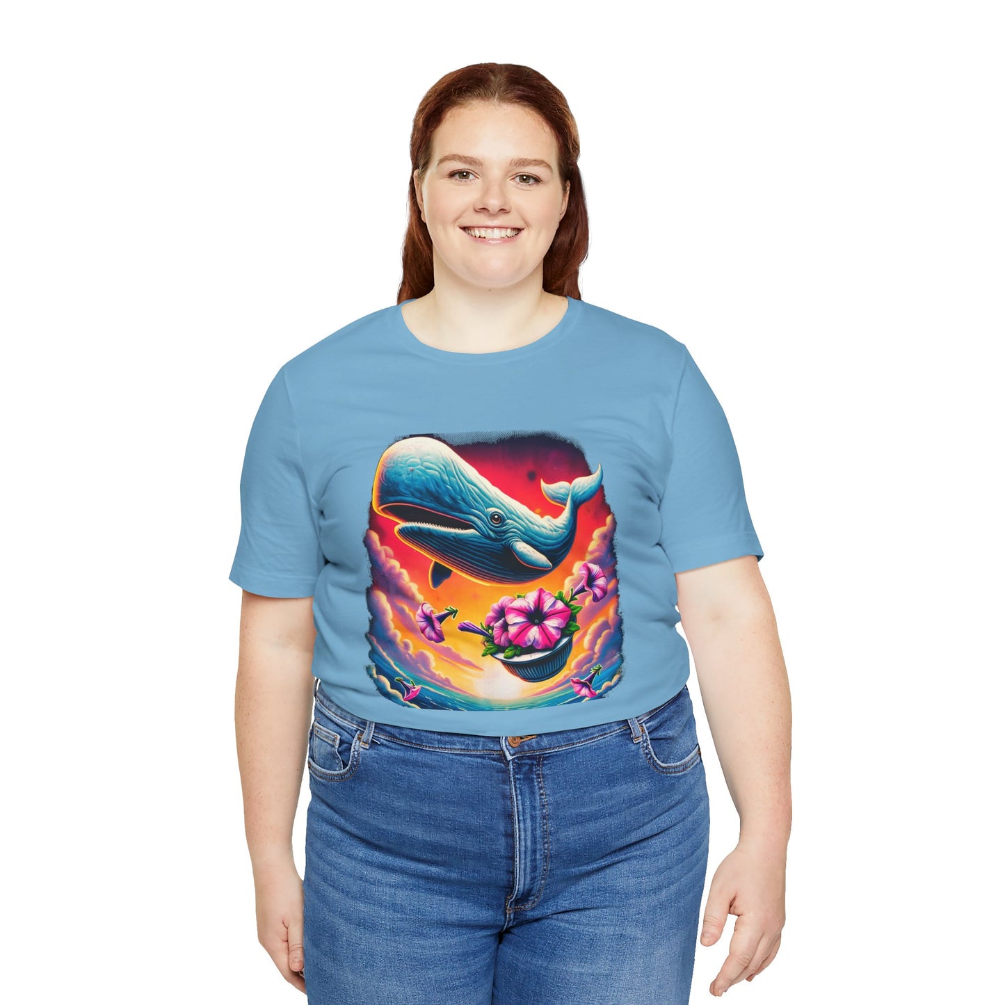 "Oh No, Not Again" Petunias and Whale Funny TShirt – Unisex Tee