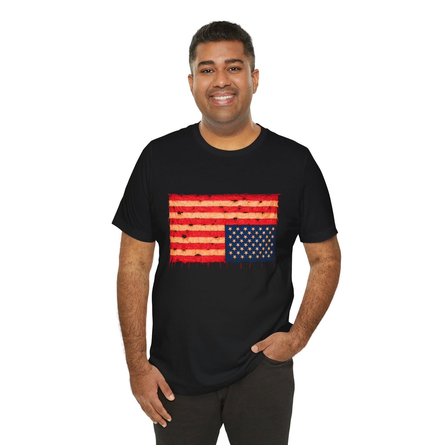 Inverted Flag Distress T-Shirt – Symbolic Upside Down Flag Design