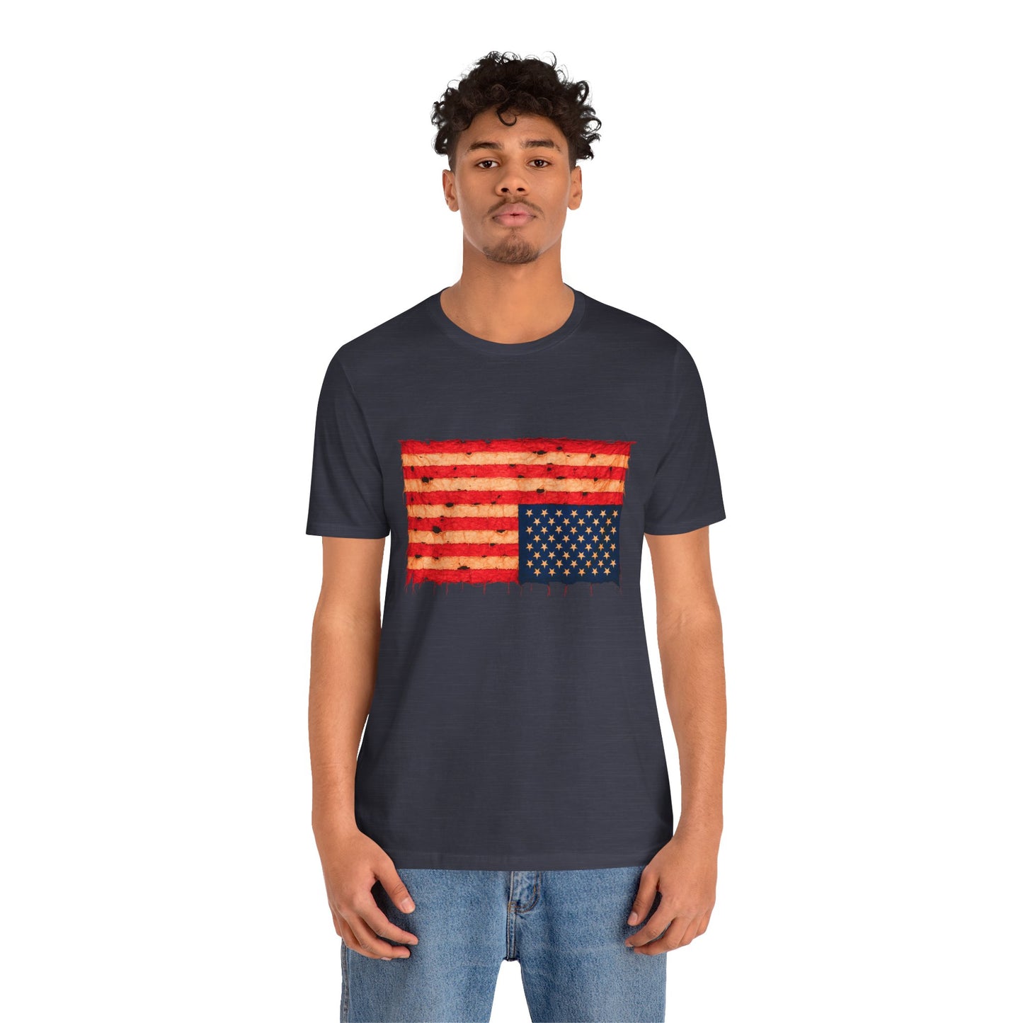 Inverted Flag Distress T-Shirt – Symbolic Upside Down Flag Design
