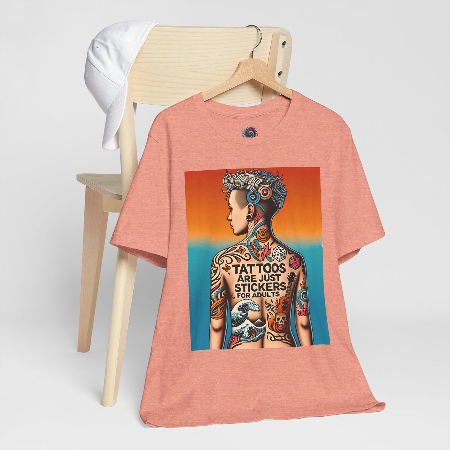 Tattoos Are Just Stickers for Adults T-Shirt – Funny Tattoo Lover Graphic Tee - WhimSpin - https://whimspin.com