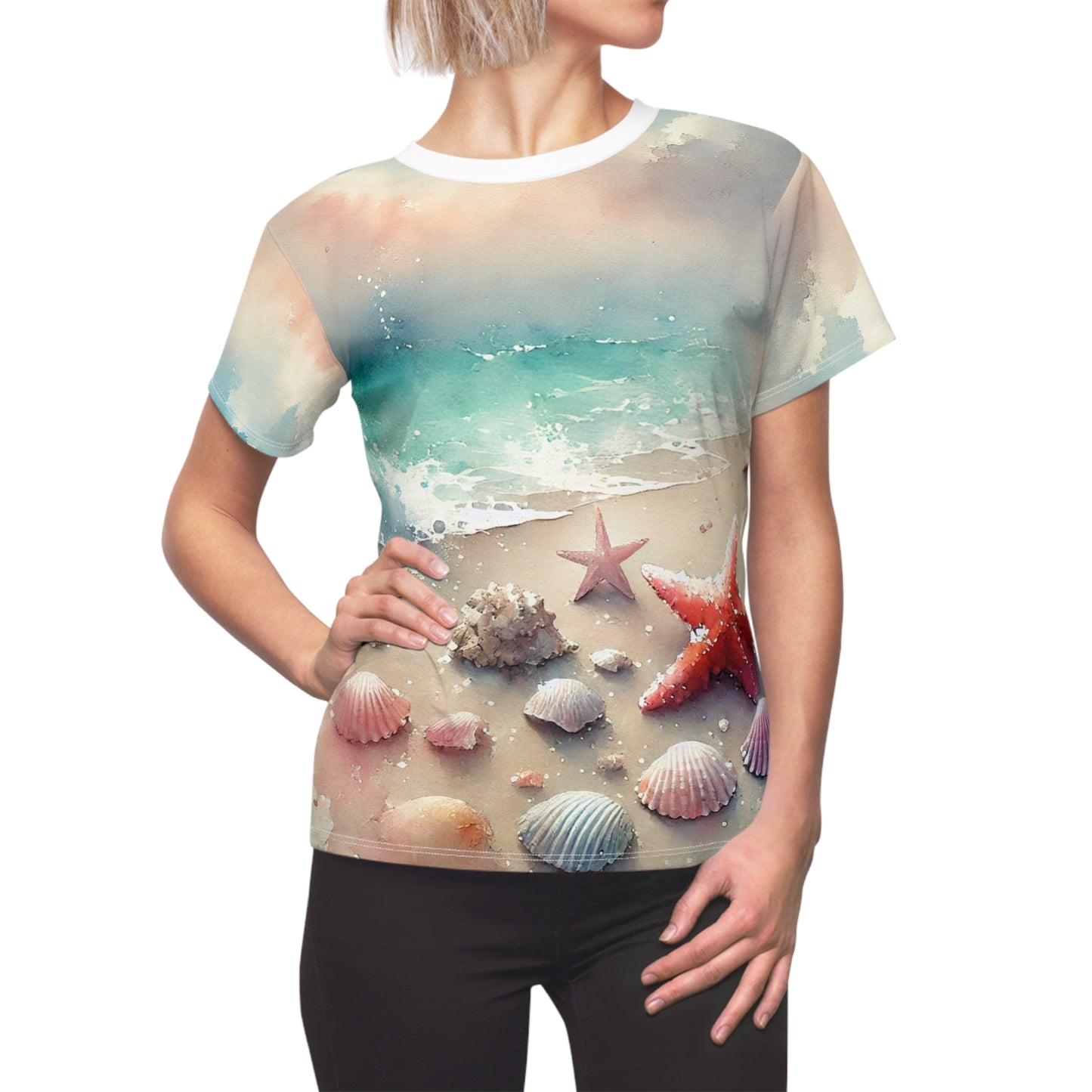 Beachcomber’s Dream Watercolor Seashell T-Shirt - WhimSpin - https://whimspin.com